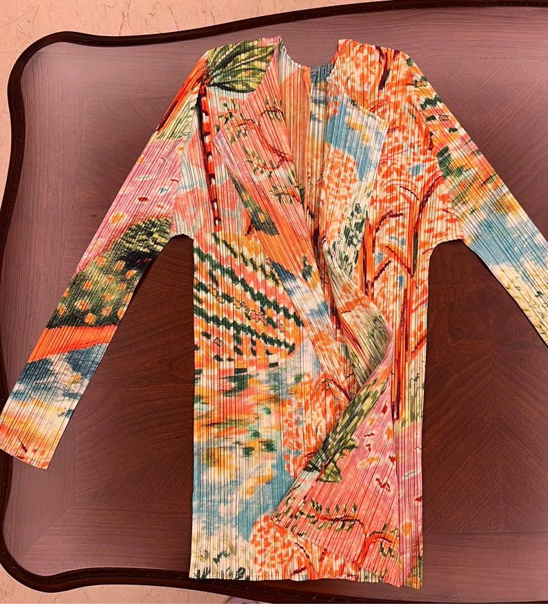 Issey Miyake Issey Miyake size:3 Yellow pleated floral cardigan Size S / US 4 / IT 40 - 4 Thumbnail