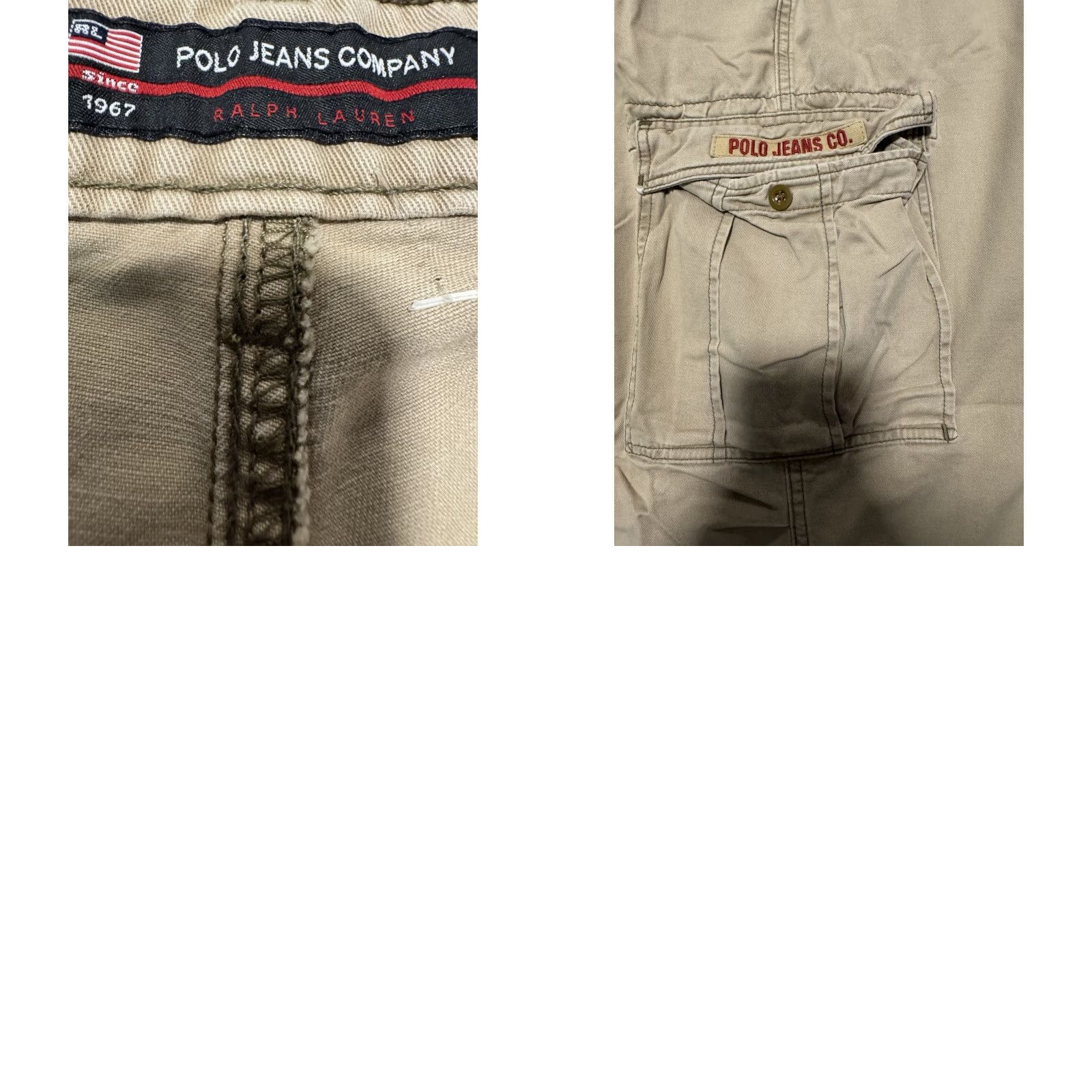 Polo Ralph Lauren VINTAGE Polo Ralph Lauren Polo Jeans Co Cargo Pants Mens 33x30 Khaki Read* Size US XS / EU 42 / 0 - 11 Thumbnail