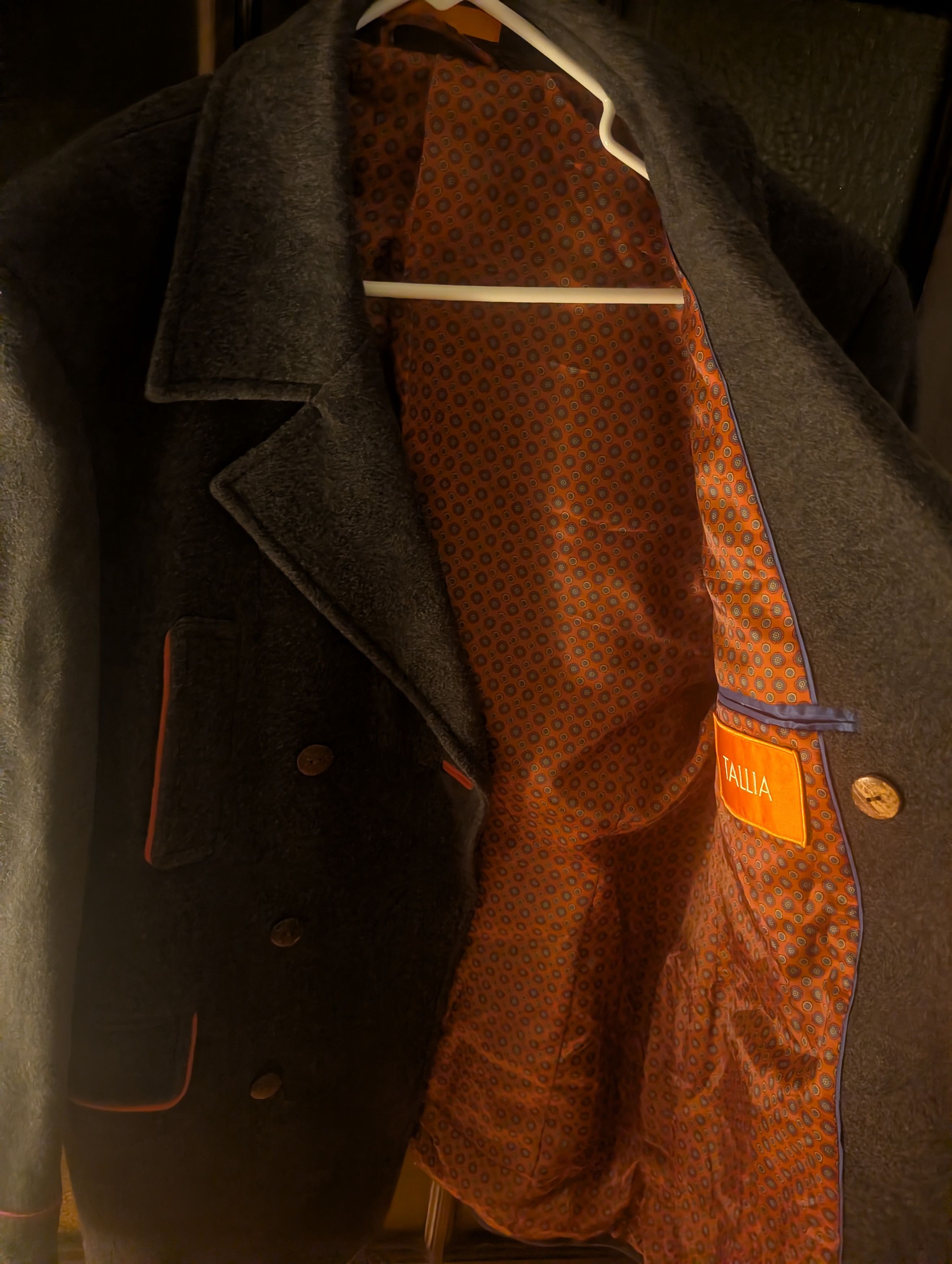 Tallia Tallia Men's Wool Blend Overcoat - Velvet Collar - Size M Size US M / EU 48-50 / 2 - 3 Thumbnail