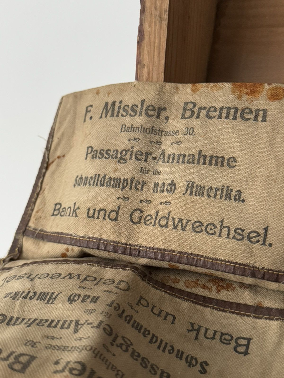 Other Antique ≈1900s F. Missler Bremen Canvas Boat Ticket Pouch Size ONE SIZE - 6 Thumbnail