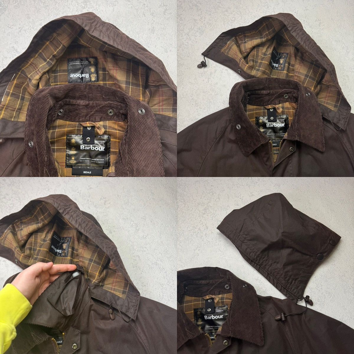 Barbour Barbour Waxed Brown Bedale Jacket Coat With Hood C44/112cm Size US L / EU 52-54 / 3 - 17 Thumbnail