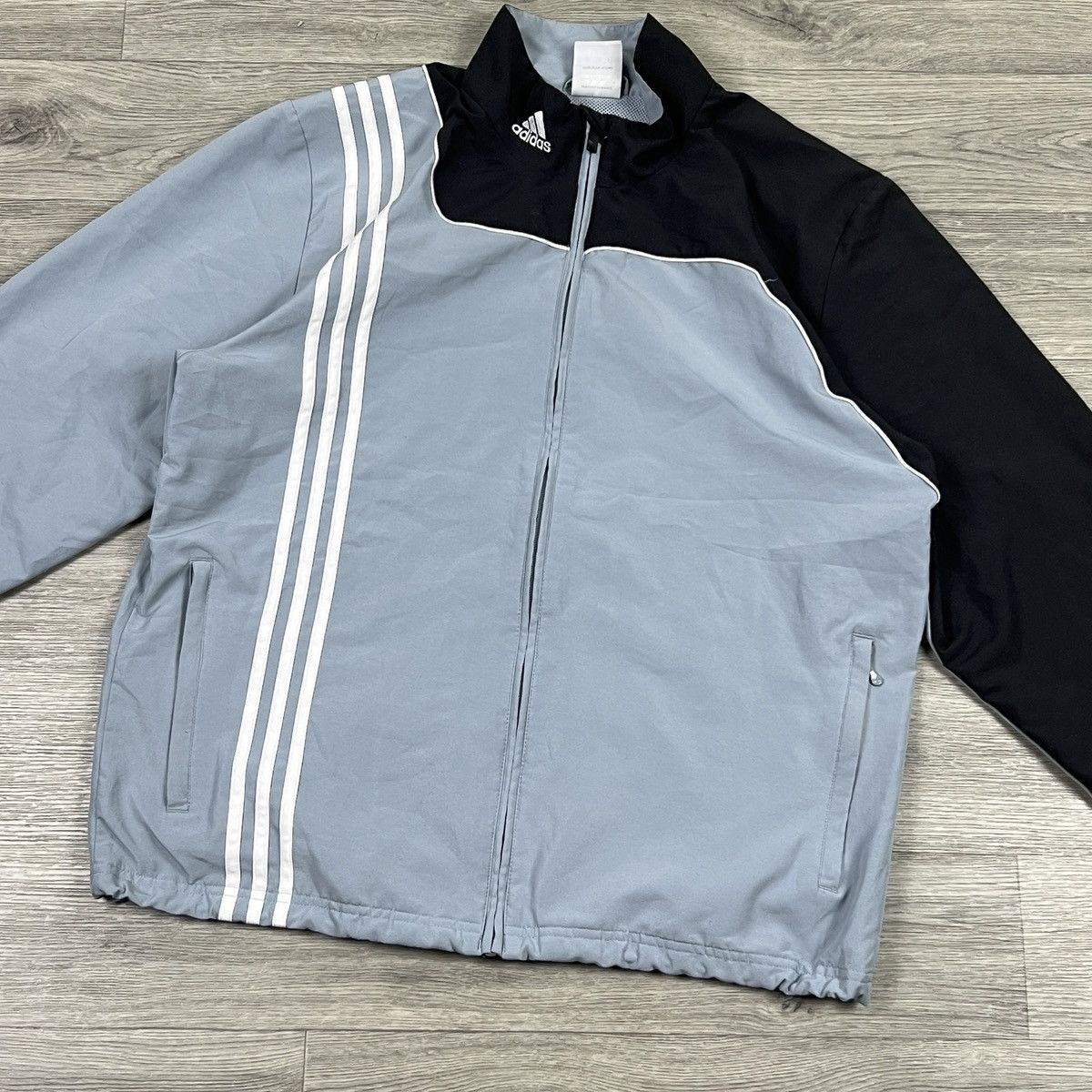 Adidas Vintage Adidas Clima365 Track Jacket Grey Black 3-Stripes Size US L / EU 52-54 / 3 - 7 Thumbnail