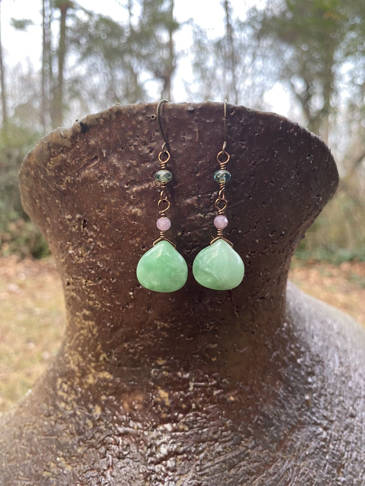 Handmade Green Quartz Dangles Size ONE SIZE - 2 Thumbnail