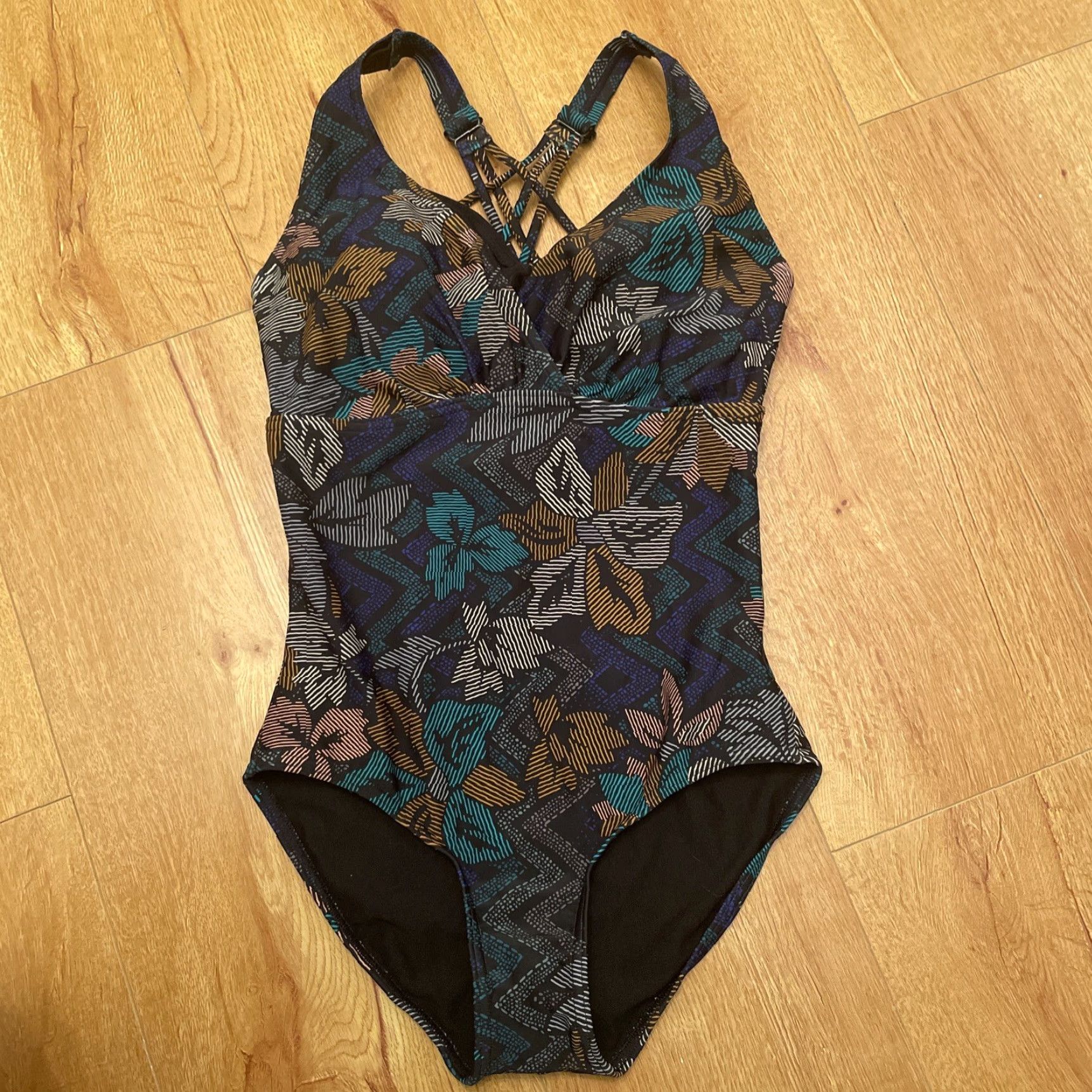 Prana Prana One Piece Swimsuit Women XS New Green Floral Bohemian NWT Strappy Size ONE SIZE - 2 Thumbnail