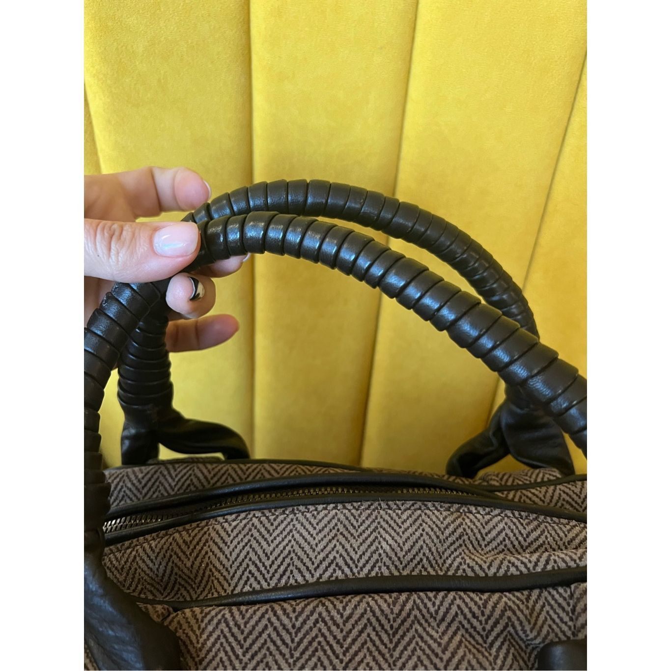 Giorgio Armani Giorgio Armani vintage fabric with Leather Hand Bag Size ONE SIZE - 4 Thumbnail