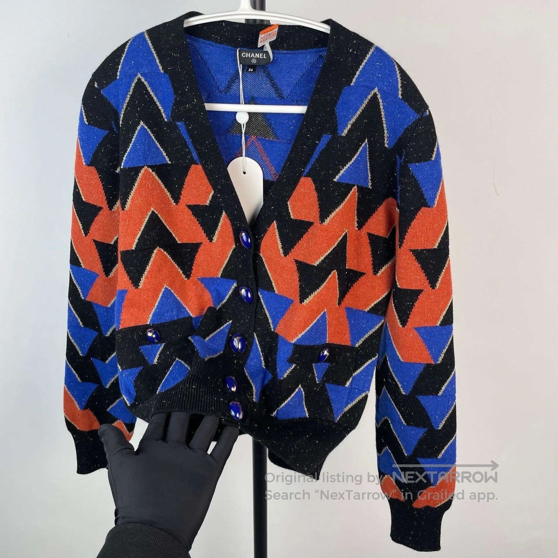 Chanel Chanel Egyptian Series Cardigan Sweater Blue Orange Gold T Size XXS / US 00 / IT 34 - 3 Thumbnail