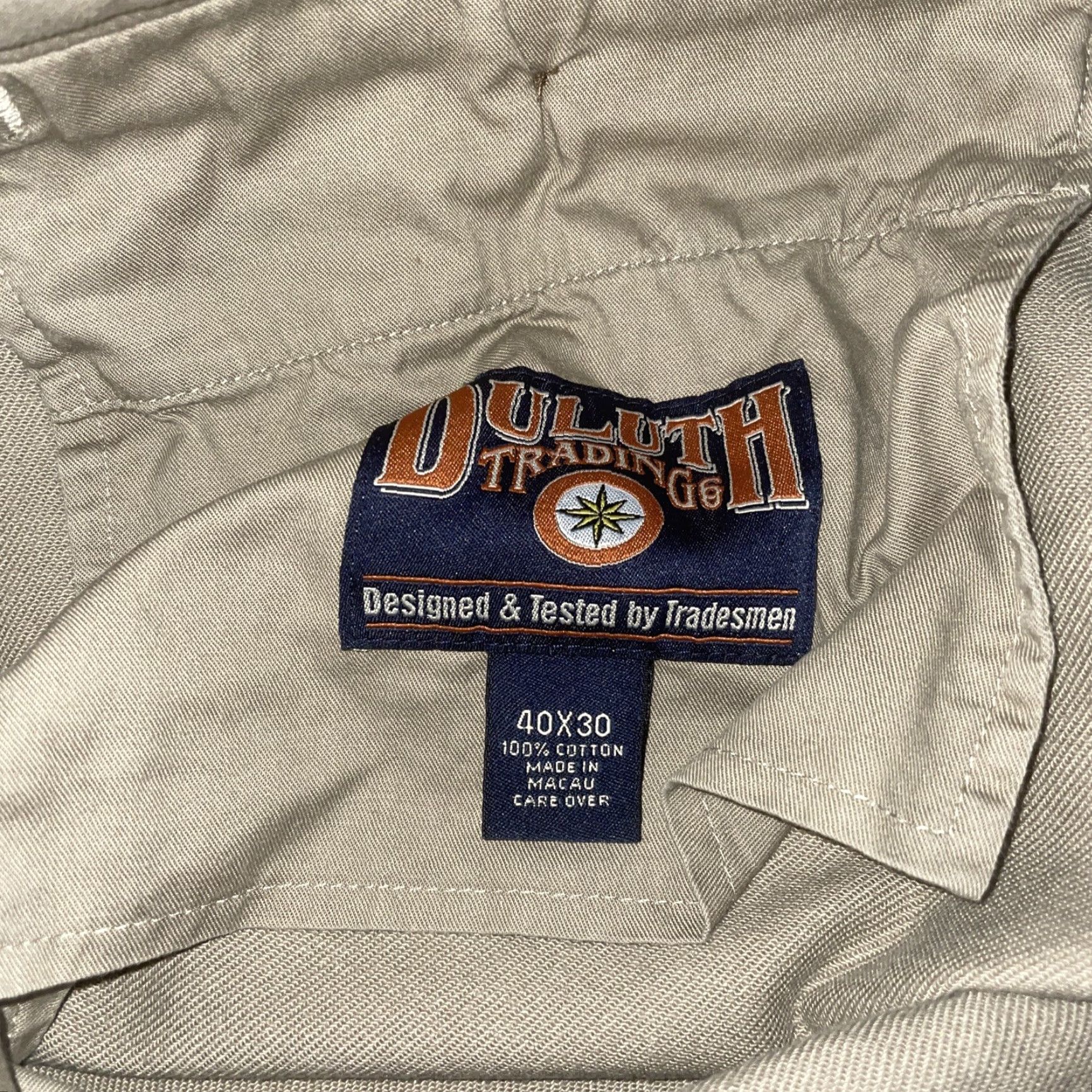 CO Duluth Trading Co Beige Casual Pants Mens 40x30 Regular Chino Inseam 30 Beige Mens Pants Size US 40 / EU 56 - 2 Thumbnail