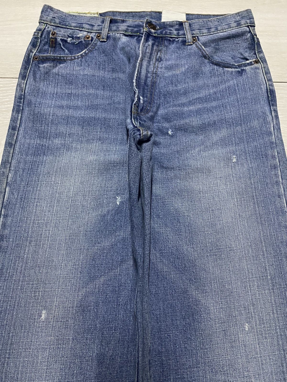 Abercrombie & Fitch Vintage Ambercrombie & Fitch Blue Wash Distressed Loose Jean Size US 31 - 3 Thumbnail
