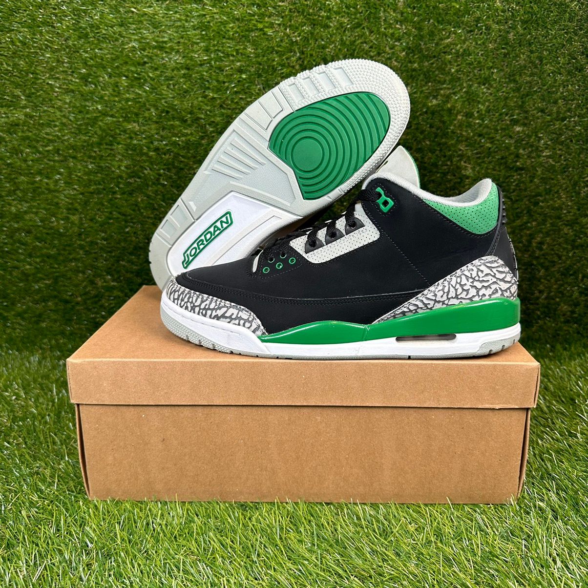 Pre-owned Jordan Nike Air Jordan 3 Pine Green Shoes In Green/black