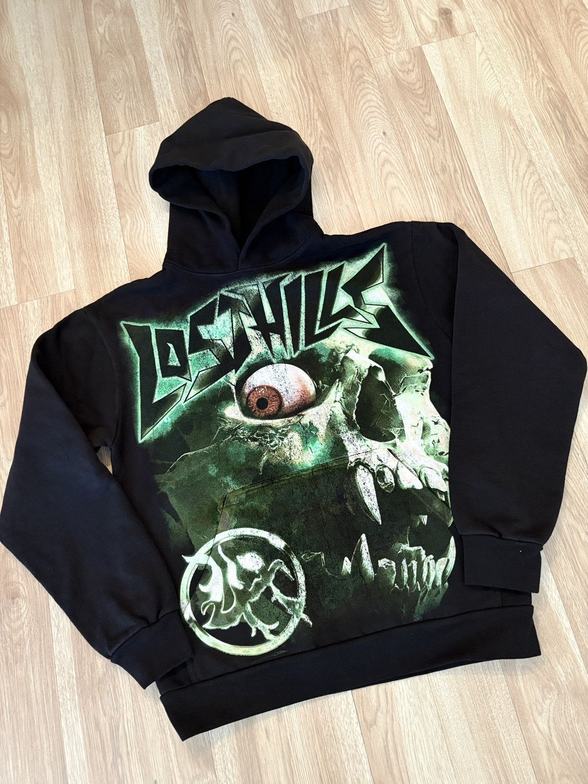 Lost hills Lost Hills Skull Graphic Hoodie – Black/Green – Small Size US S / EU 44-46 / 1 - 1 Thumbnail