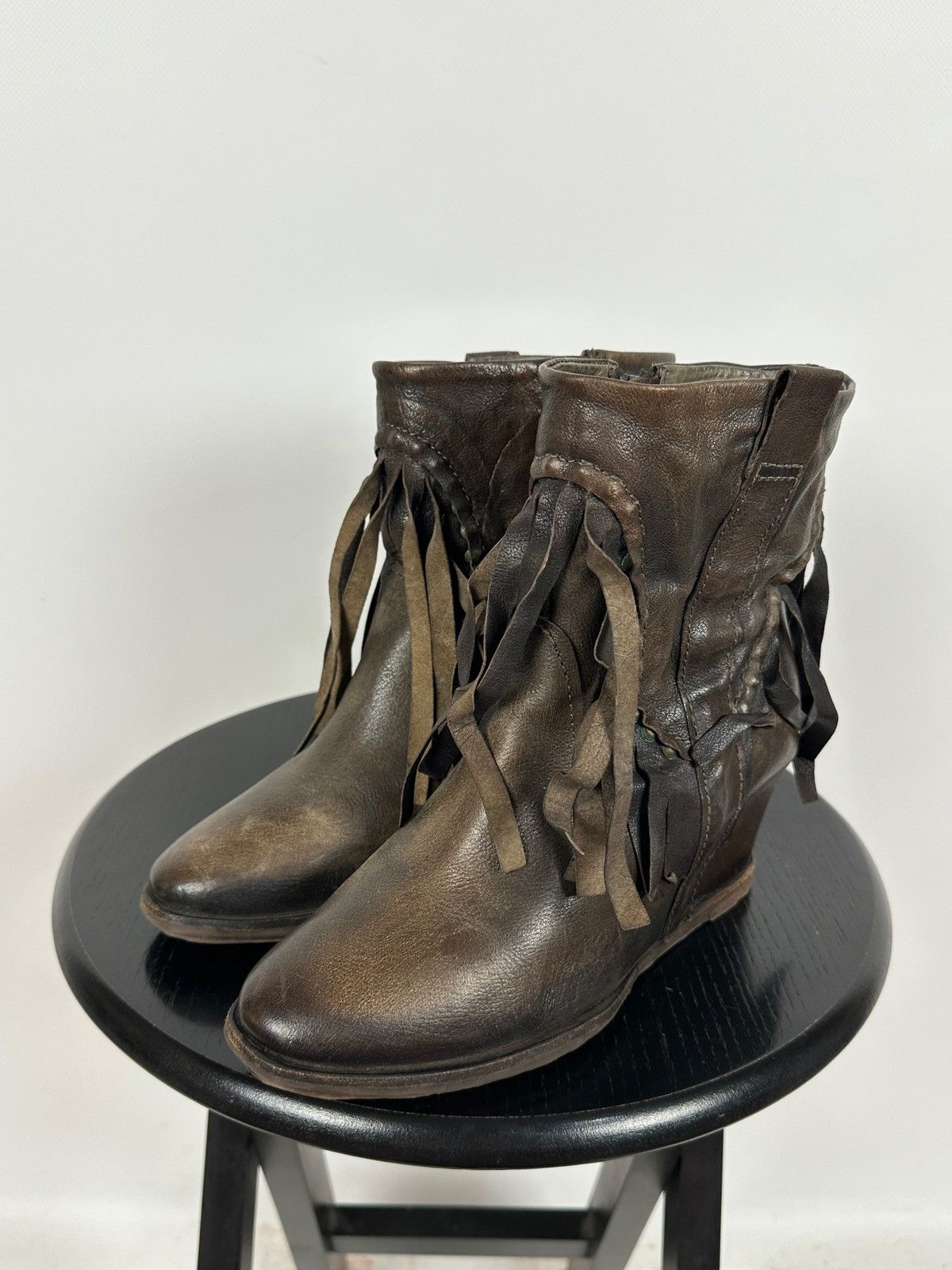 A.S.98 A.S.98. Airstep Leather Fringe Ankle Boho Western Boots Size US 7 / IT 37 - 6 Thumbnail