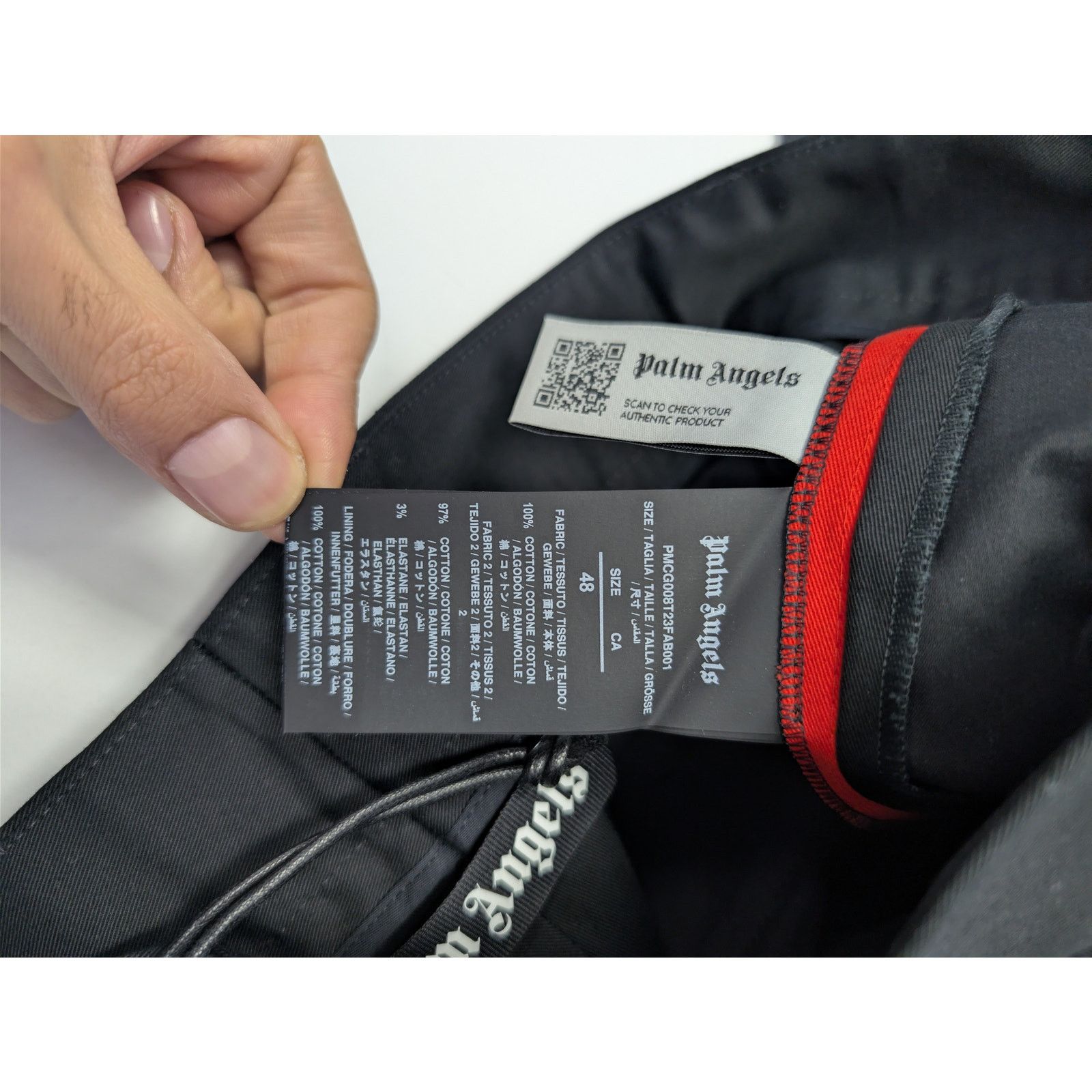 Palm Angels o1rshd1 Racing Chino Pants in Black / Red Size US 32 / EU 48 - 19 Thumbnail