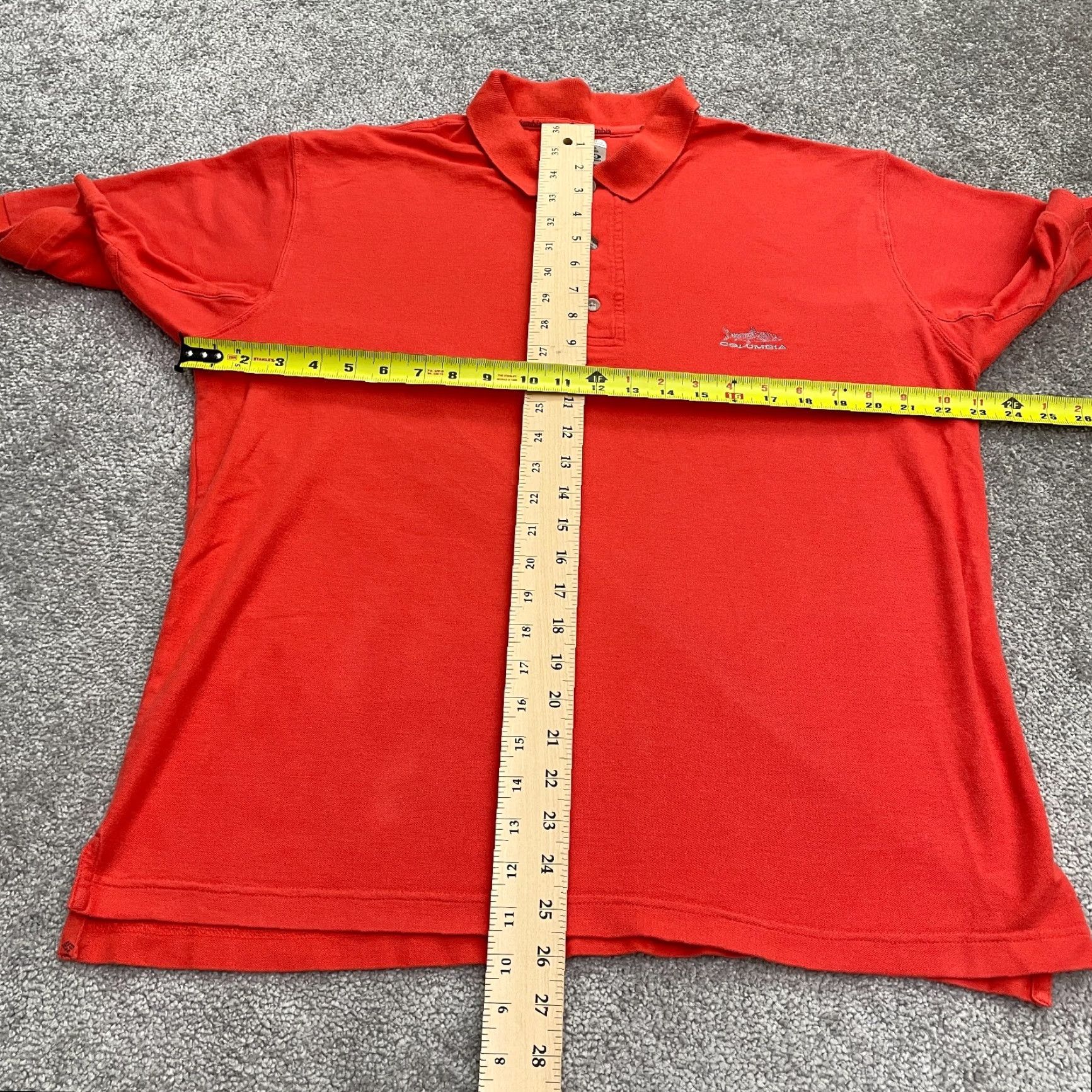 Vintage Columbia Polo Shirt Mens Large Orange Short Sleeve 100% Cotton Fishing Camping Shirt Regular Fit Collared Logo Breathable Easy Care Vintage No Size US L / EU 52-54 / 3 - 7 Thumbnail