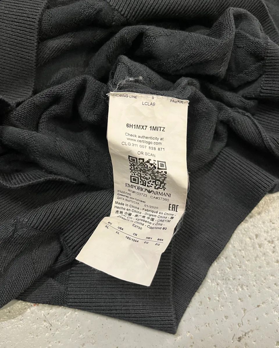 Emporio Armani SS2020 Emporio Armani Black Diamond Pattern Sweater Size US L / EU 52-54 / 3 - 9 Thumbnail
