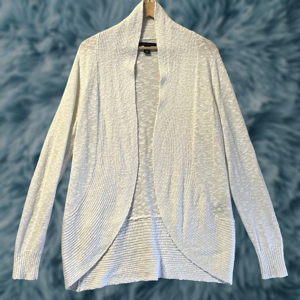 Kenneth Cole Kenneth Cole Cardigan Women L Open Knit Beige Ivory Classic Preppy American Size L / US 10 / IT 46 - 1 Thumbnail