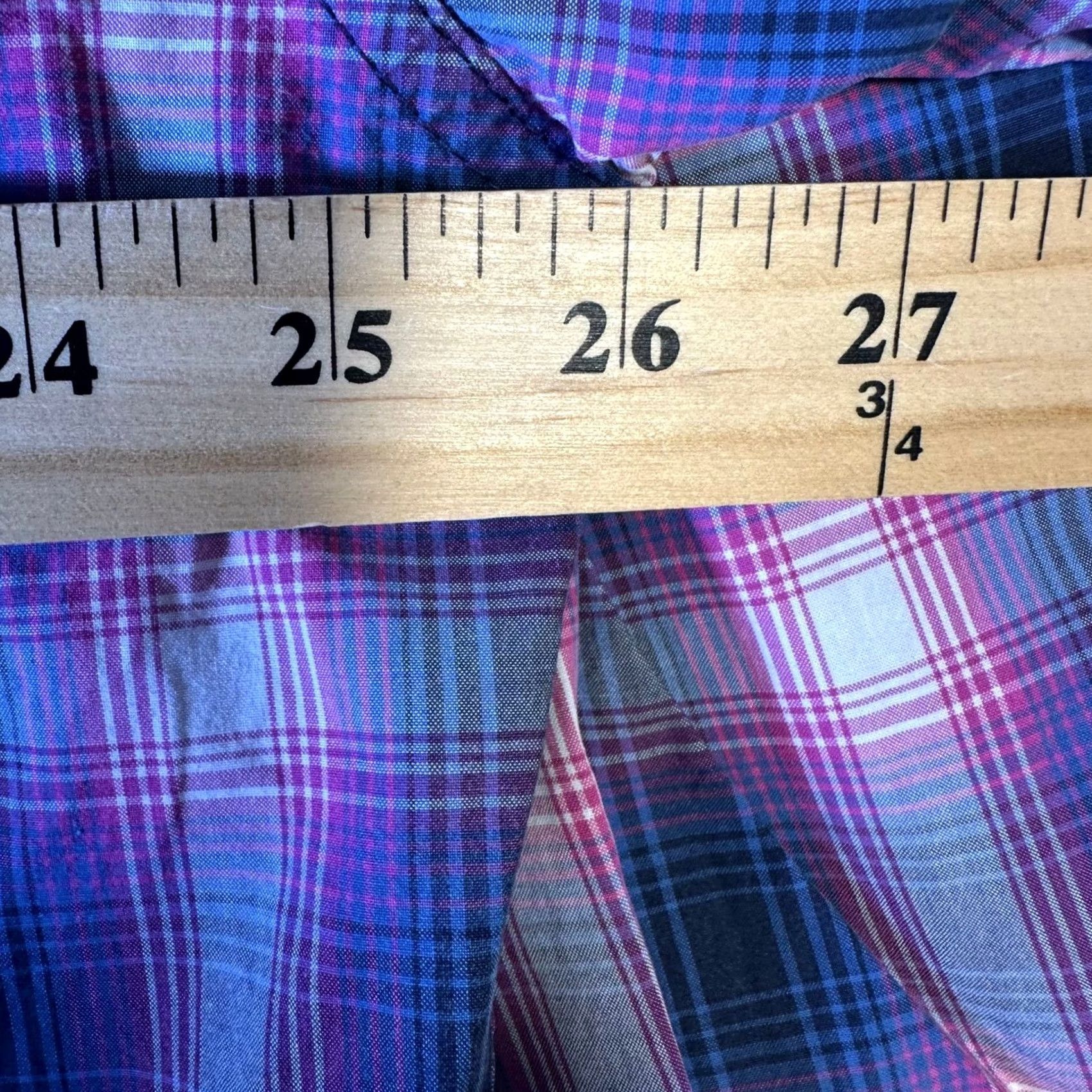 Pinko Cinch Western Womens XS Purple Pink Plaid Button Down Long Sleeve Cotton Size XL / US 12-14 / IT 48-50 - 7 Thumbnail