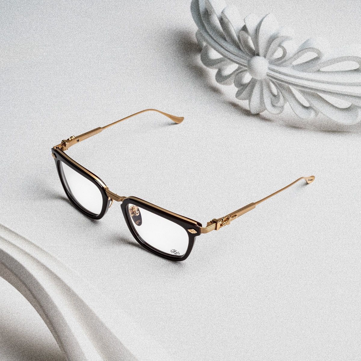 Chrome Hearts CHROME HEARTS OVERPOKED CLASSIC BROWN/ MATTE GOLD PLATED GLASSES Size ONE SIZE - 1 Thumbnail