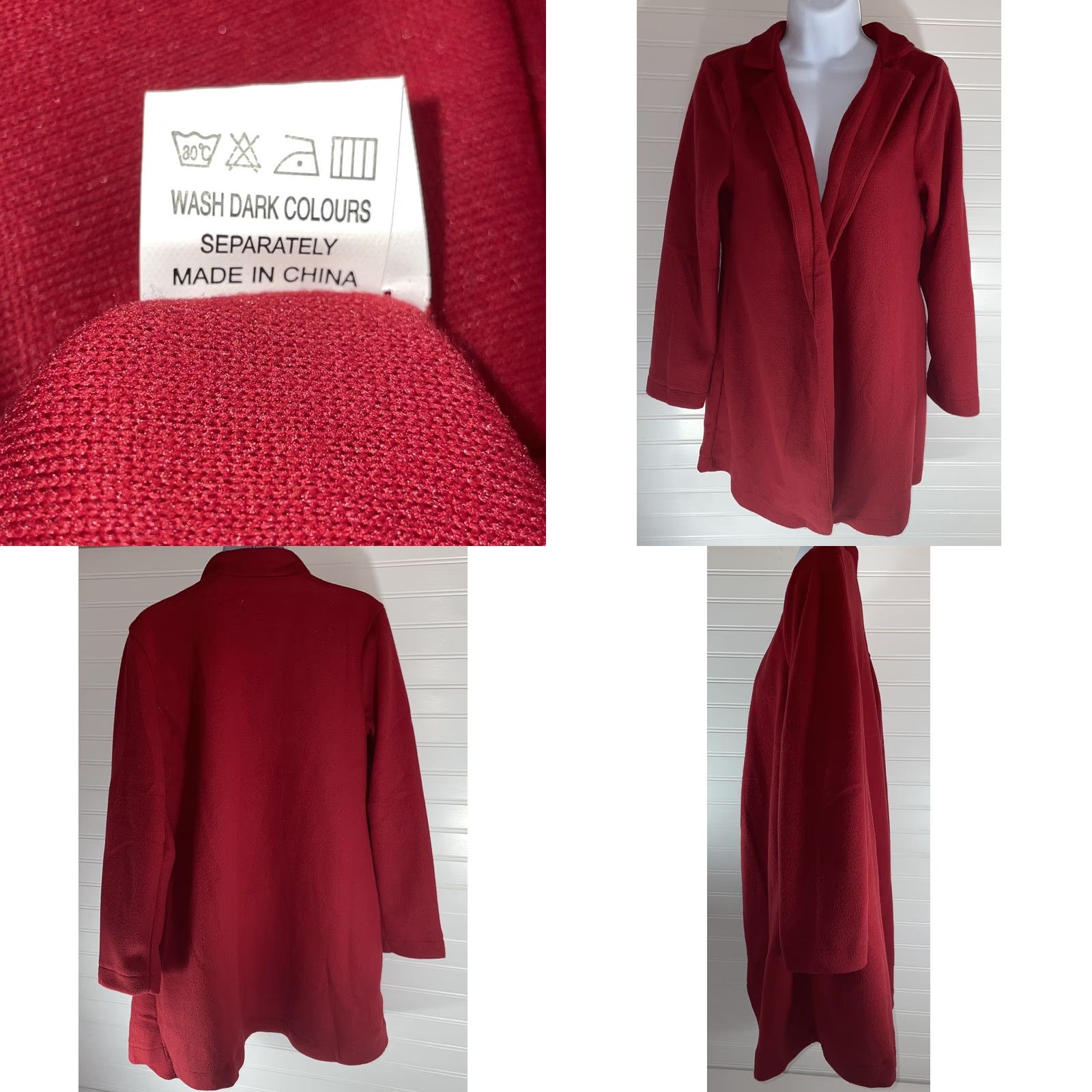 Vintage Women Red Blazer Jacket Long Sleeve Open Front Size M Casual Cotton Poly NWOT Size M / US 6-8 / IT 42-44 - 8 Thumbnail