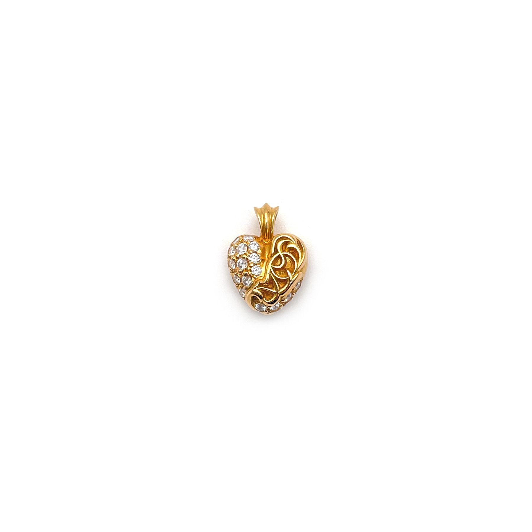 Chrome Hearts Chrome Hearts 22K Gold Diamonds Vegas Vine Heart Pendant Size ONE SIZE - 1 Thumbnail