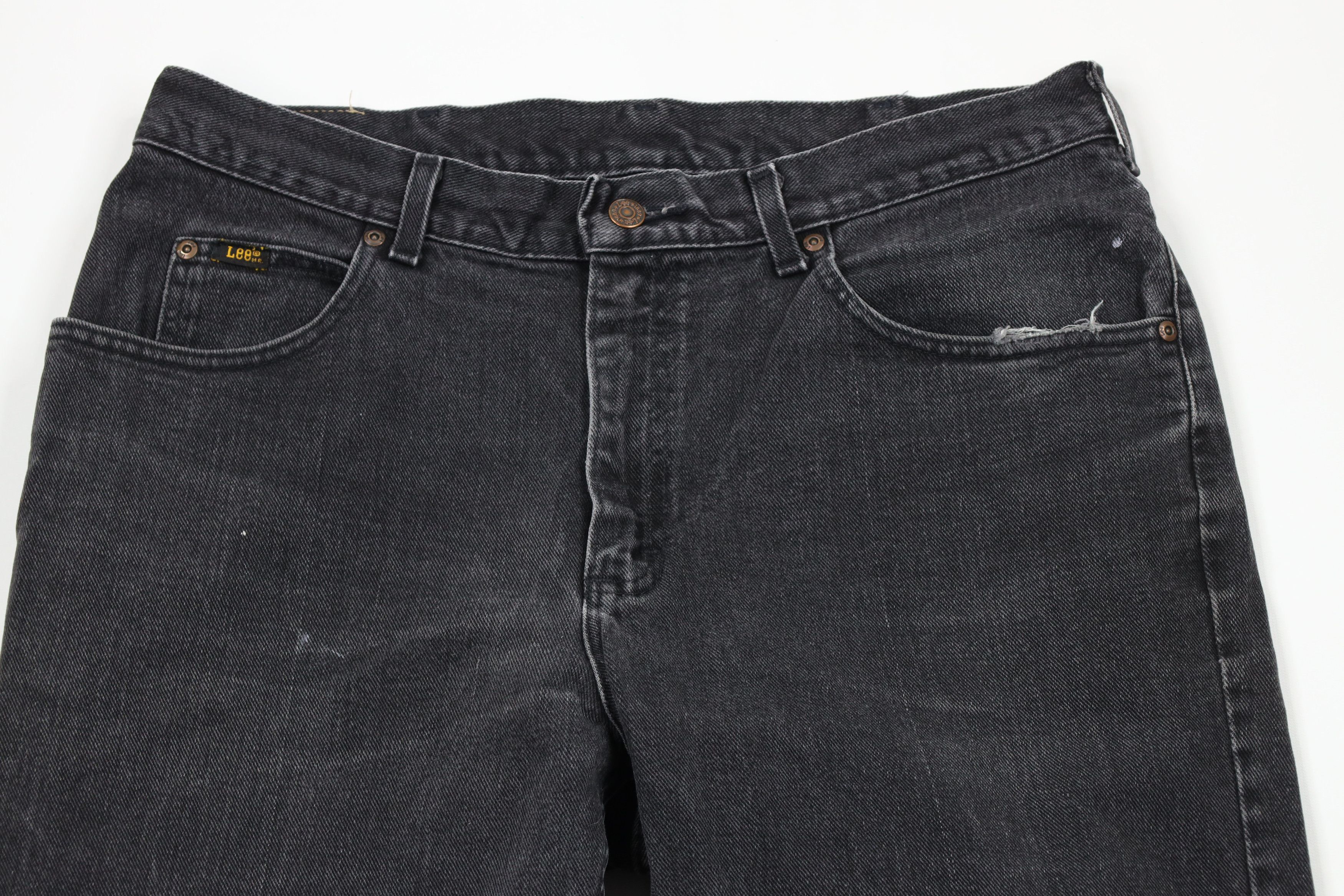 Lee × Vintage Vintage 90s Lee Straight Leg Denim Jeans Black Cotton Size US 34 / EU 50 - 2 Thumbnail