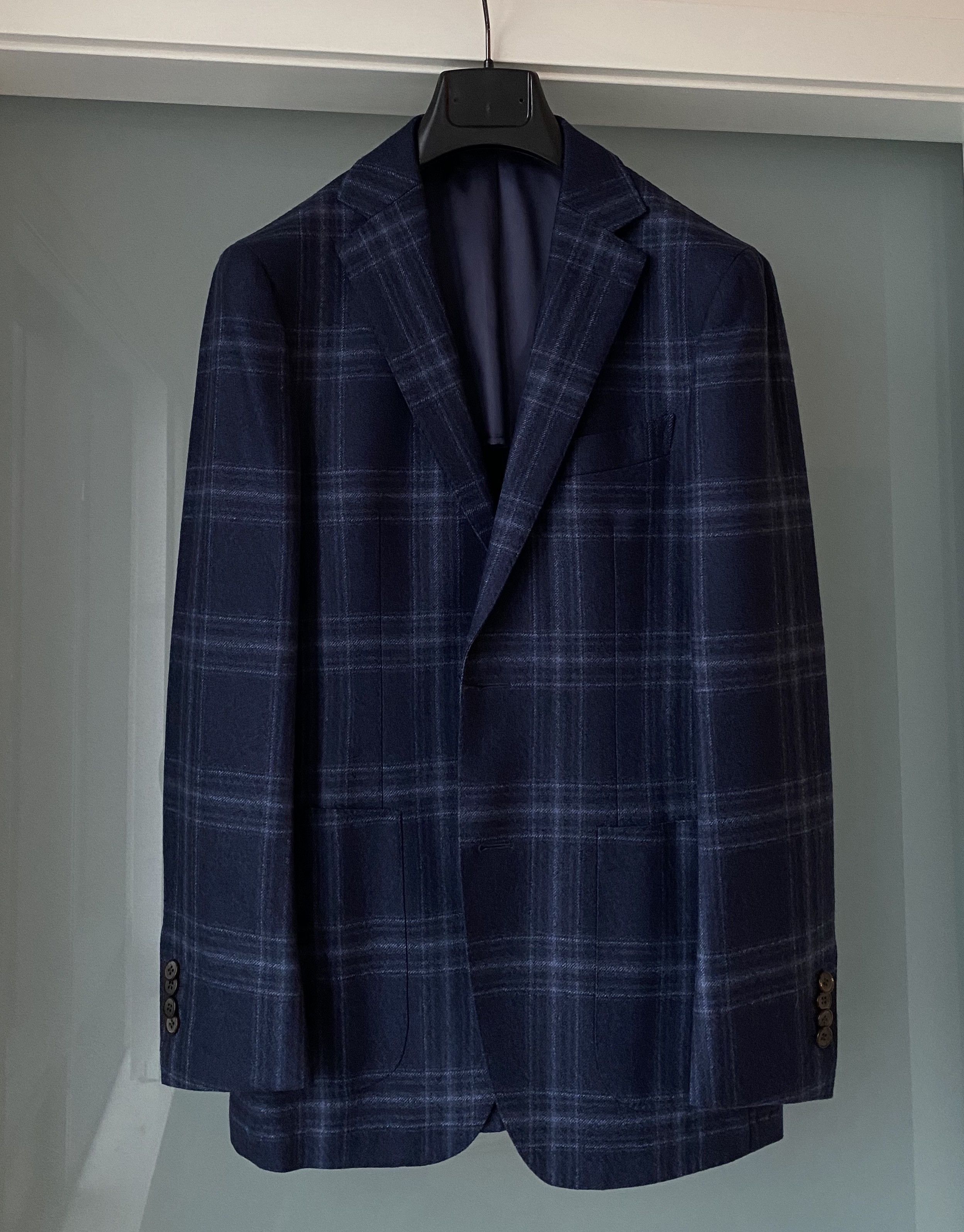 image of Suitsupply NWT Blue/navy Check Sportcoat - Angelico 36R, Men's
