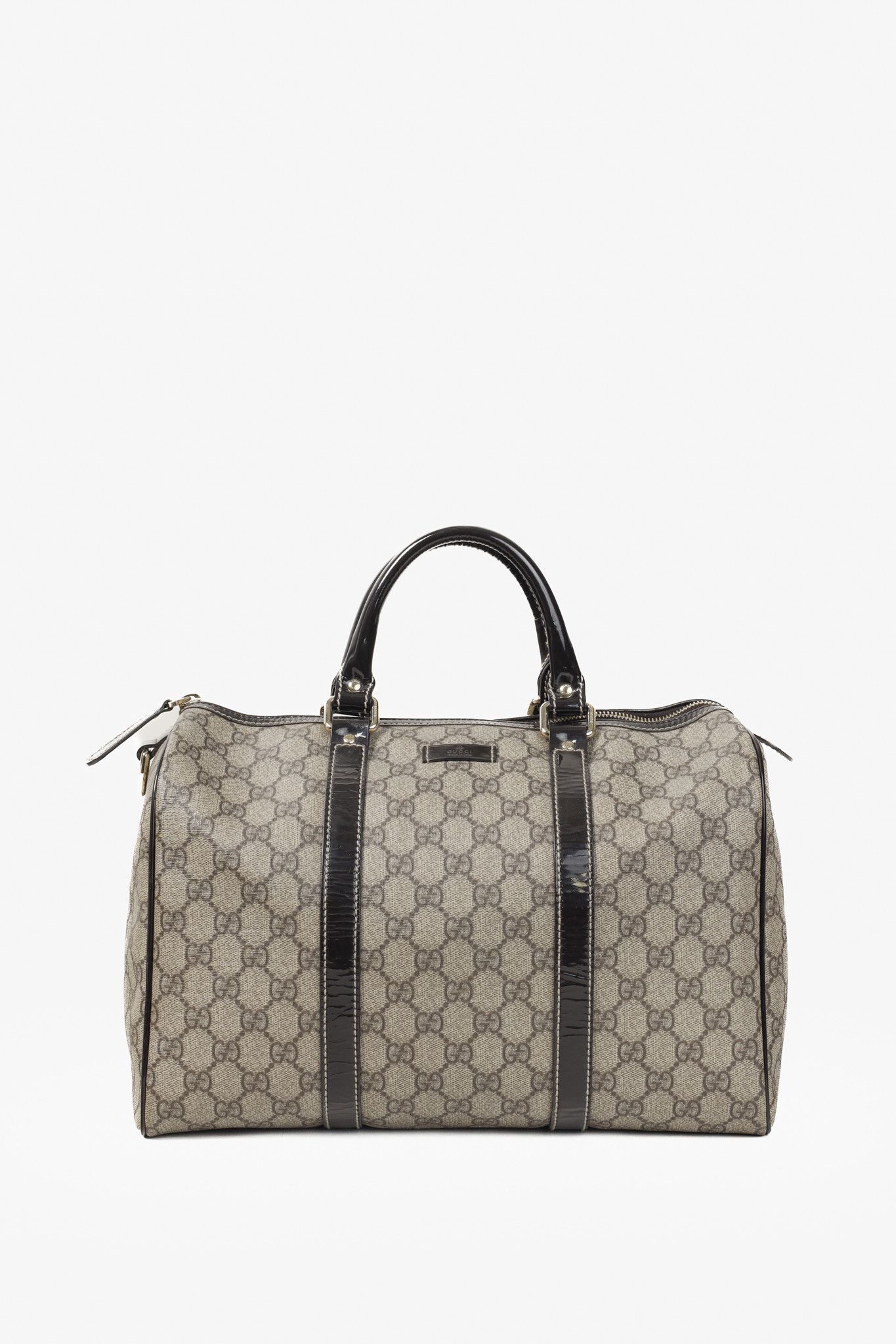 Gucci Gucci Brown Patent Medium GG Joy Boston Bag Size ONE SIZE - 1 Thumbnail