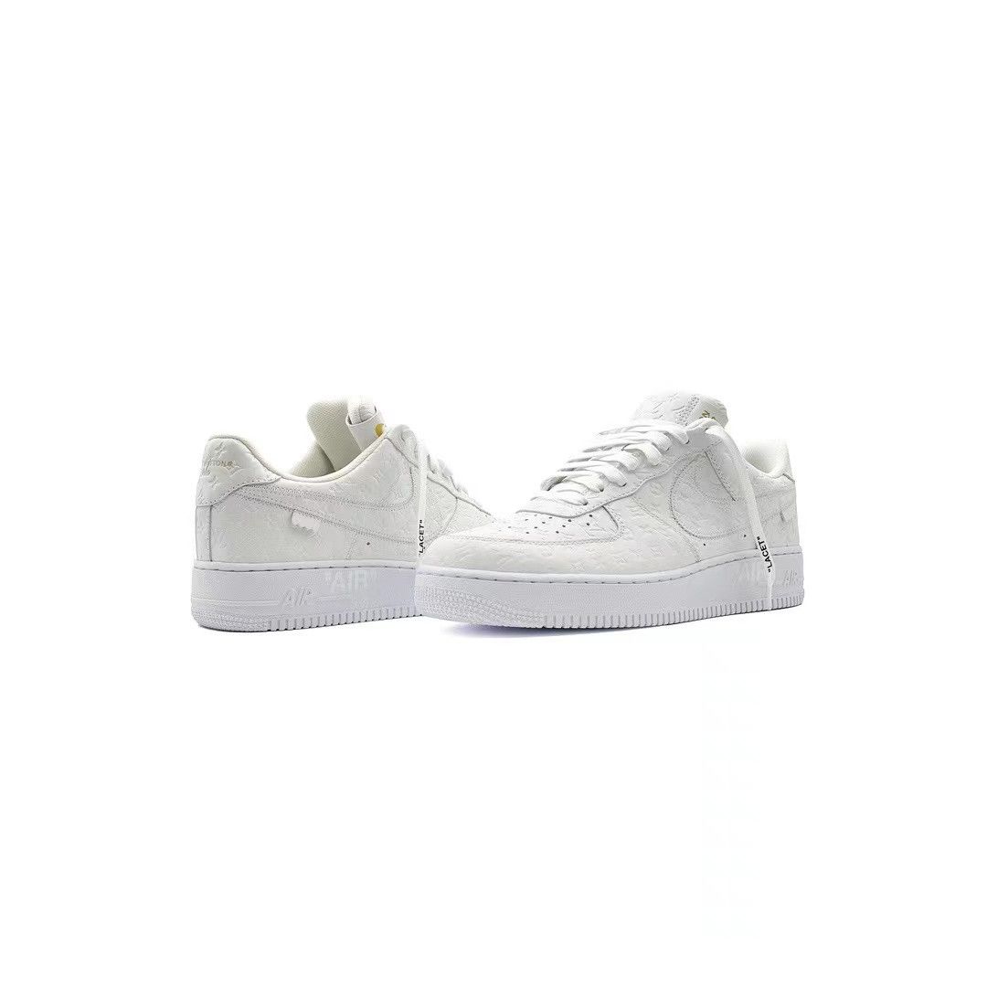 Louis Vuitton Louis Vuitton X Nike Air Force 1 Low Top Lace-Up Sneakers Size US 8 / EU 41 - 4 Thumbnail