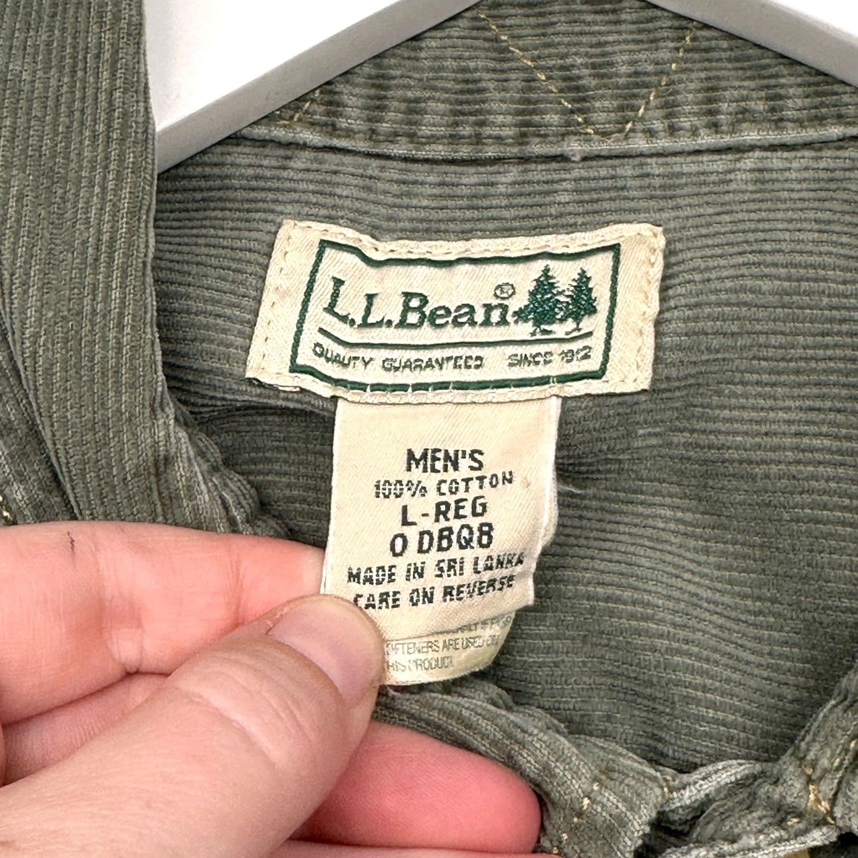 Vintage LL Bean Corduroy Long Sleeve Button Up Shirt Mens Large Green Pockets Mens Blacklight? Size US L / EU 52-54 / 3 - 3 Thumbnail