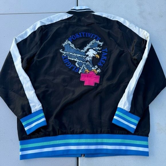 Designer × Pink Dolphin NWT PINK DOLPHIN POSITIVITY TAKES FLIGHT BLACK JACKET SZ XL Size US XL / EU 56 / 4 - 1 Thumbnail