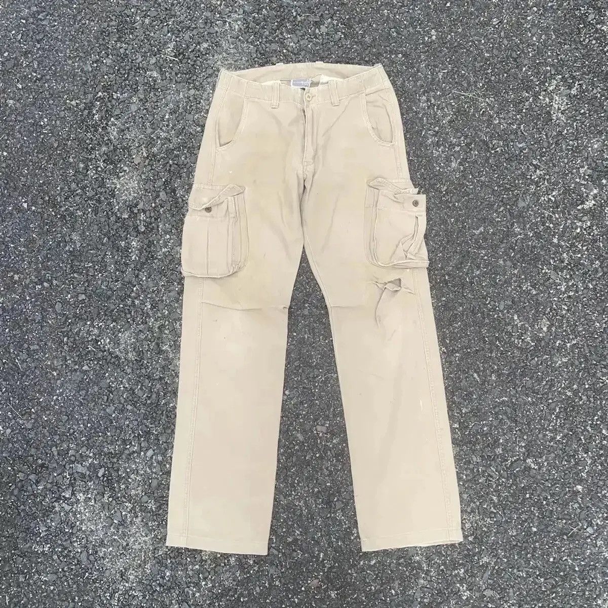 Surplus Research BLUE WAY x SURPLUS TROUSERS DISTRESSED KNEE UTILITY CARGO Size US 29 - 1 Thumbnail