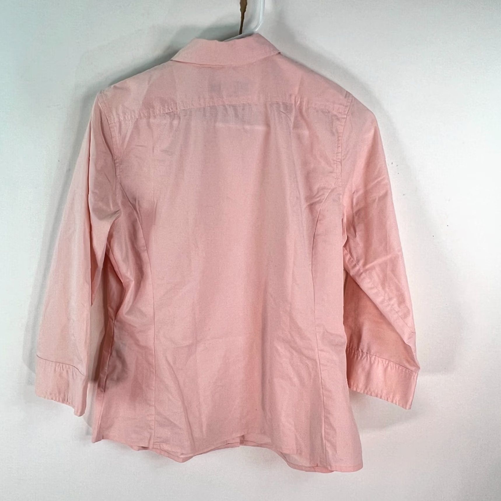Merona VINTAGE Merona Womens Long Sleeve Button Down Pink Top Blouse Shirt Size M Size M / US 6-8 / IT 42-44 - 5 Thumbnail