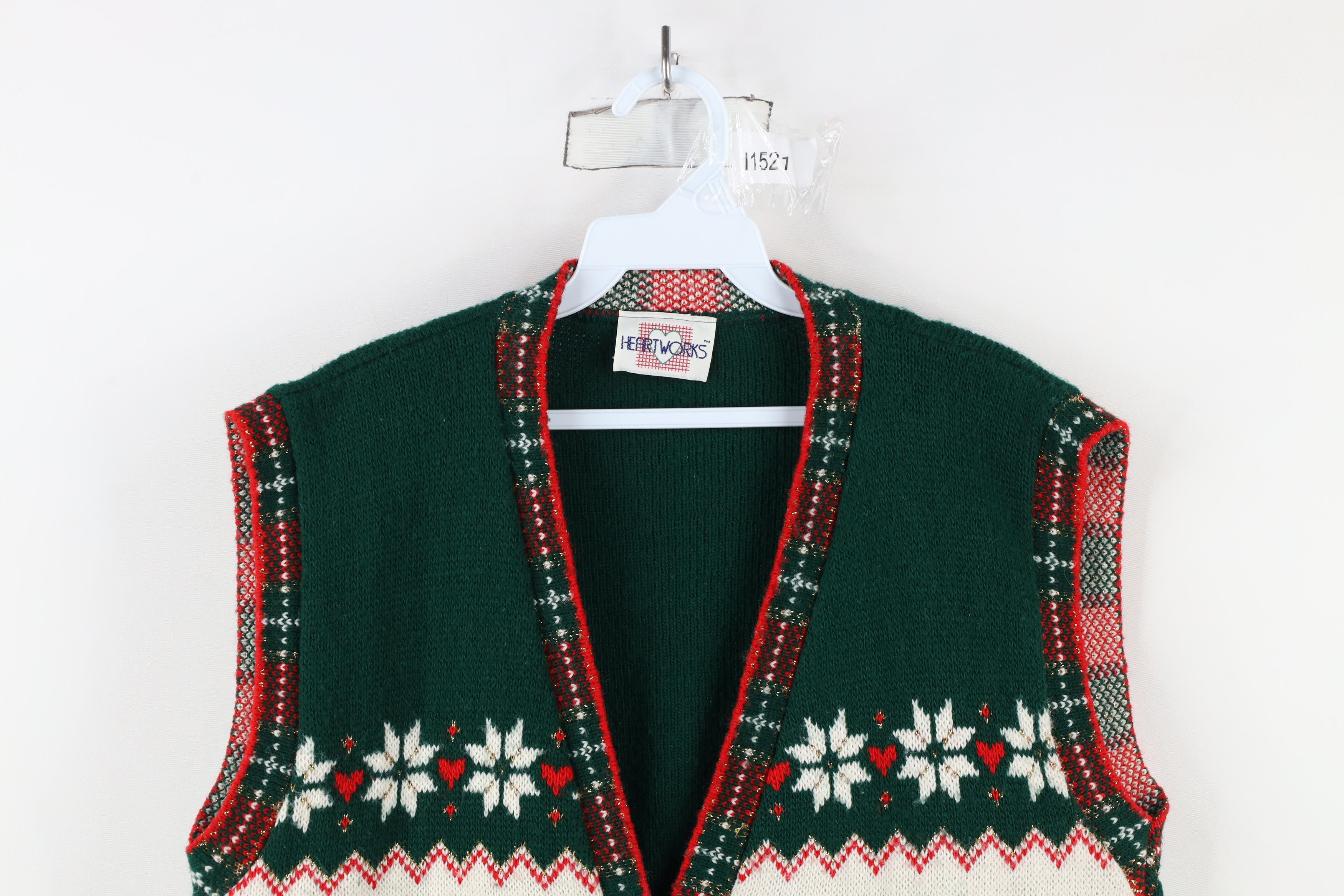 Vintage Vintage 90s Streetwear Heart Poinsettia Sweater Vest USA Size M / US 6-8 / IT 42-44 - 2 Thumbnail