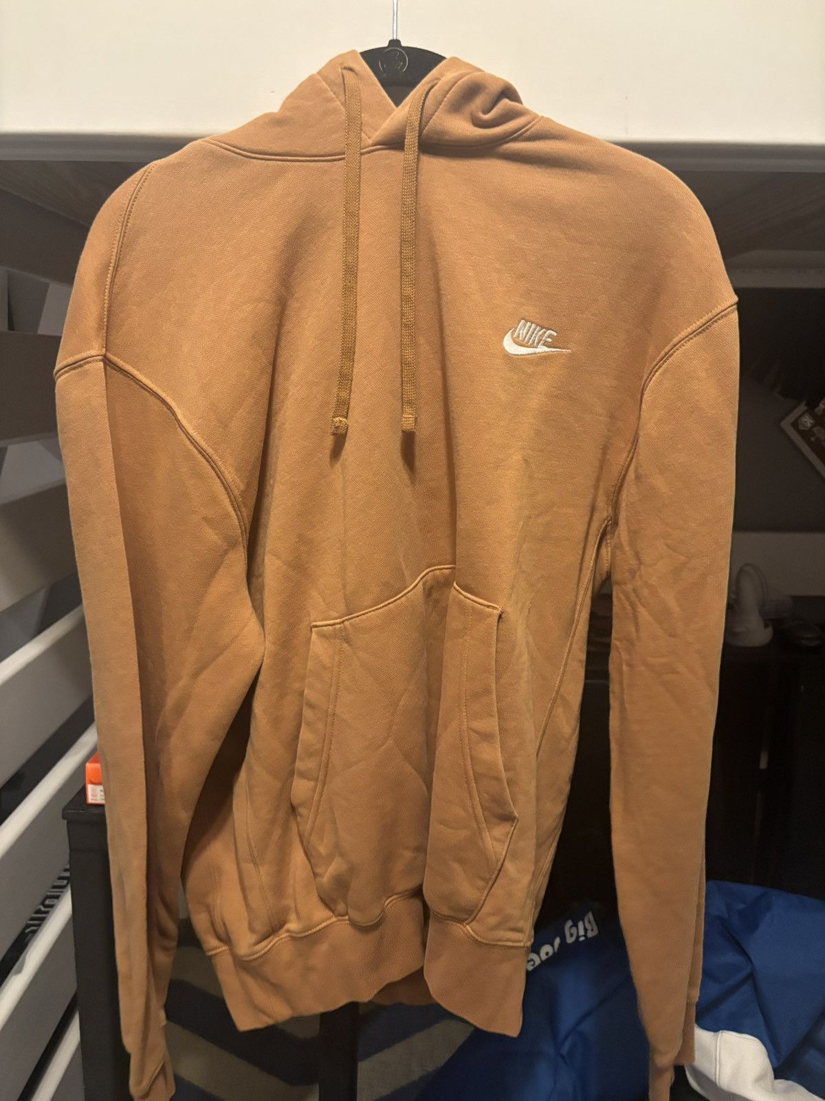 Nike brown Nike hoodie white logo Size US S / EU 44-46 / 1 - 1 Thumbnail