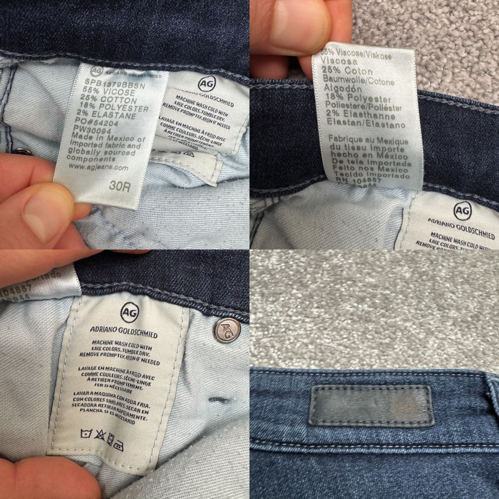 Vintage AG Adriano Goldschmied Farrah High Rise Skinny Denim Jeans Women 30R Blue Casual Size 30" / US 8 / IT 44 - 8 Thumbnail
