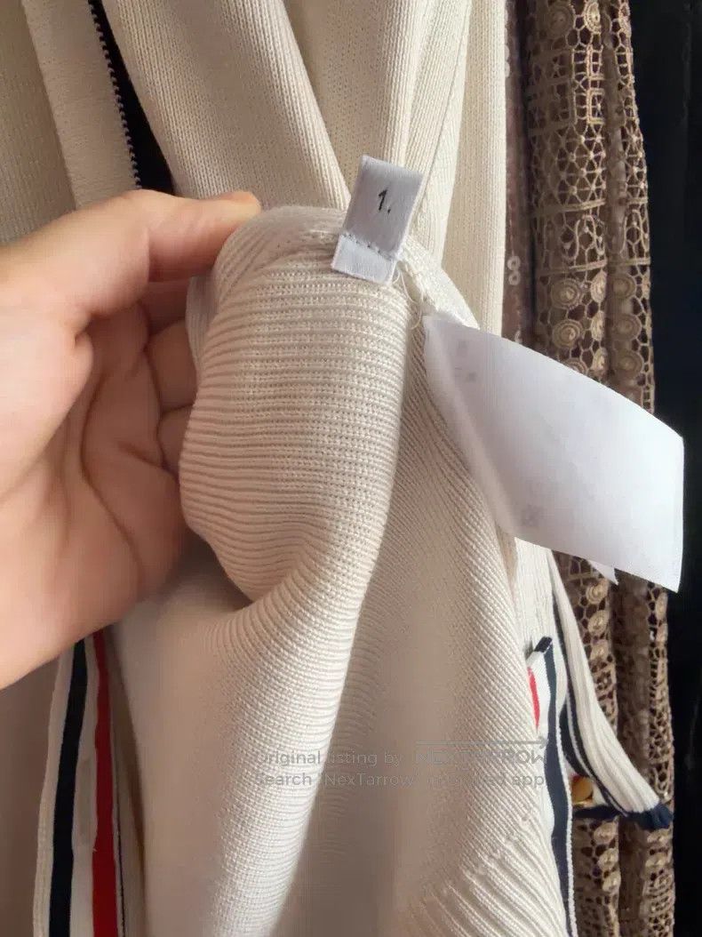 Thom Browne Thom Browne Beige Knit Cardigan with Gold Buttons Size US S / EU 44-46 / 1 - 9 Thumbnail