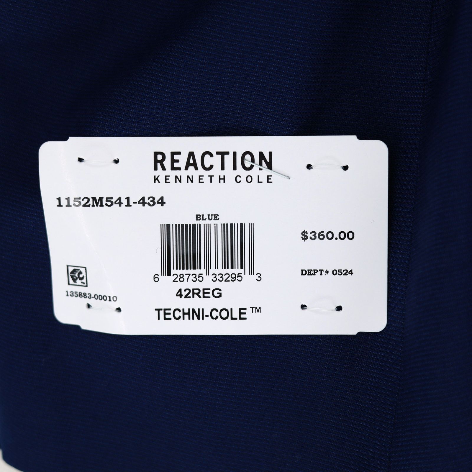 Kenneth Cole Kenneth Cole Reaction Men's Blue Classic Slim Blazer 42R Size 42R - 8 Thumbnail