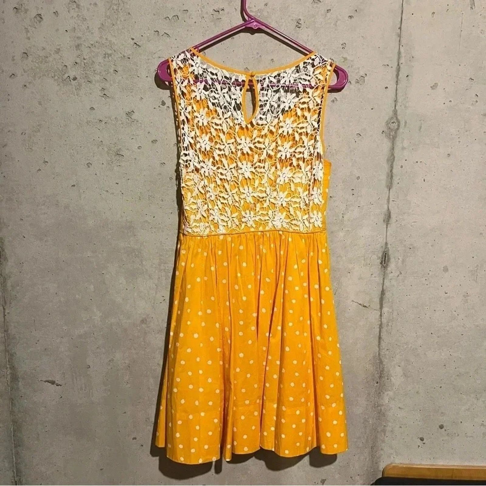 Anthropologie Moulinette Soeurs Anthropologie Yellow Polka Dot Dress Sz 4 Size S / US 4 / IT 40 - 9 Thumbnail