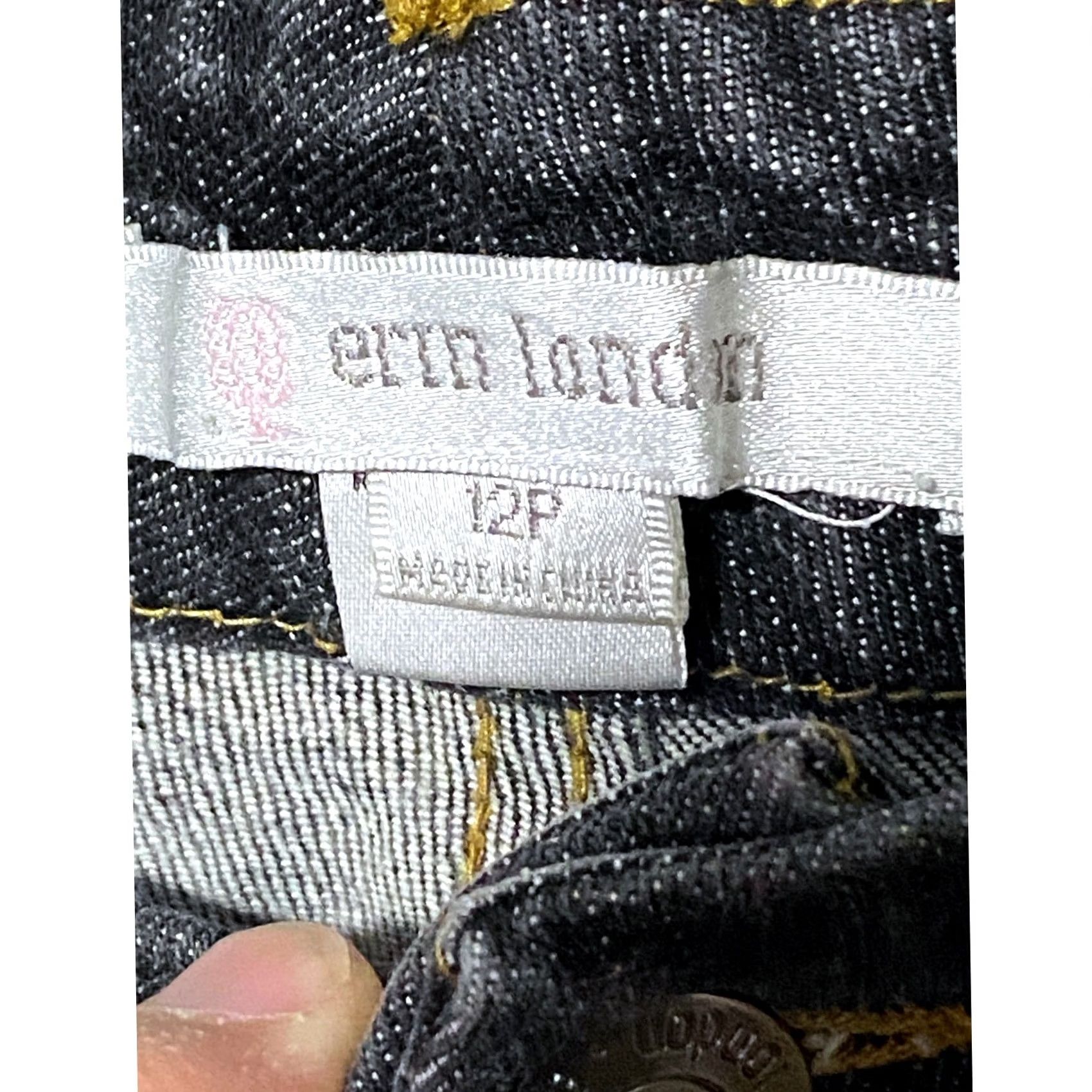 Vintage Erin London Jeans Womens 12 Petite Straight High Rise 28 in Inseam Stretch Denim Blue 5-Pocket Pants Casual Preppy інің Size 34" / US 12 / IT 48 - 6 Thumbnail