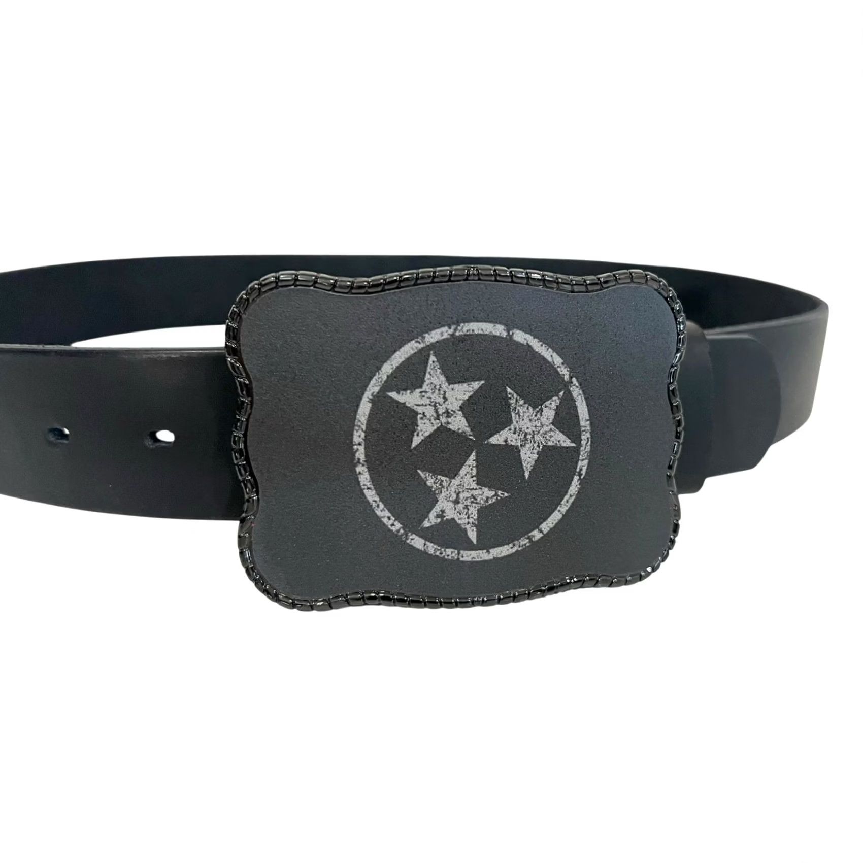 Vintage Tennessee Wallet Buckle Main Street Forge Belt Black Leather Adult Size 34 Belt Western Cowboy Tennessee Western Unisex Adults Mens Womens Boys Girls Size 34 - 3 Thumbnail
