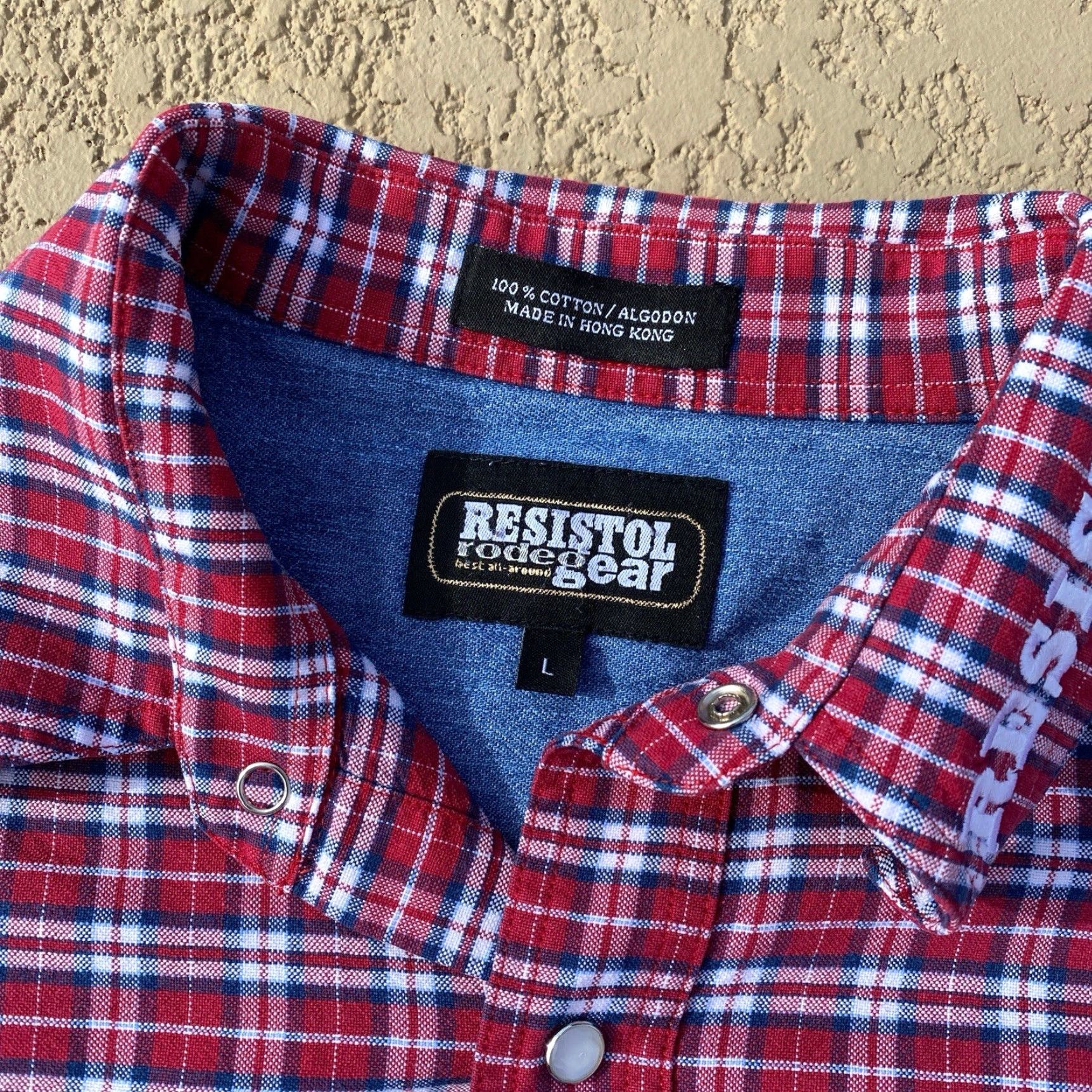 Vintage Resistol Rodeo Gear Shirt Mens Large Plaid Long Sleeve Western Cowboy Pearl Snap Button-Up Collared Cowboy Western Mens L Blue Size US L / EU 52-54 / 3 - 4 Thumbnail