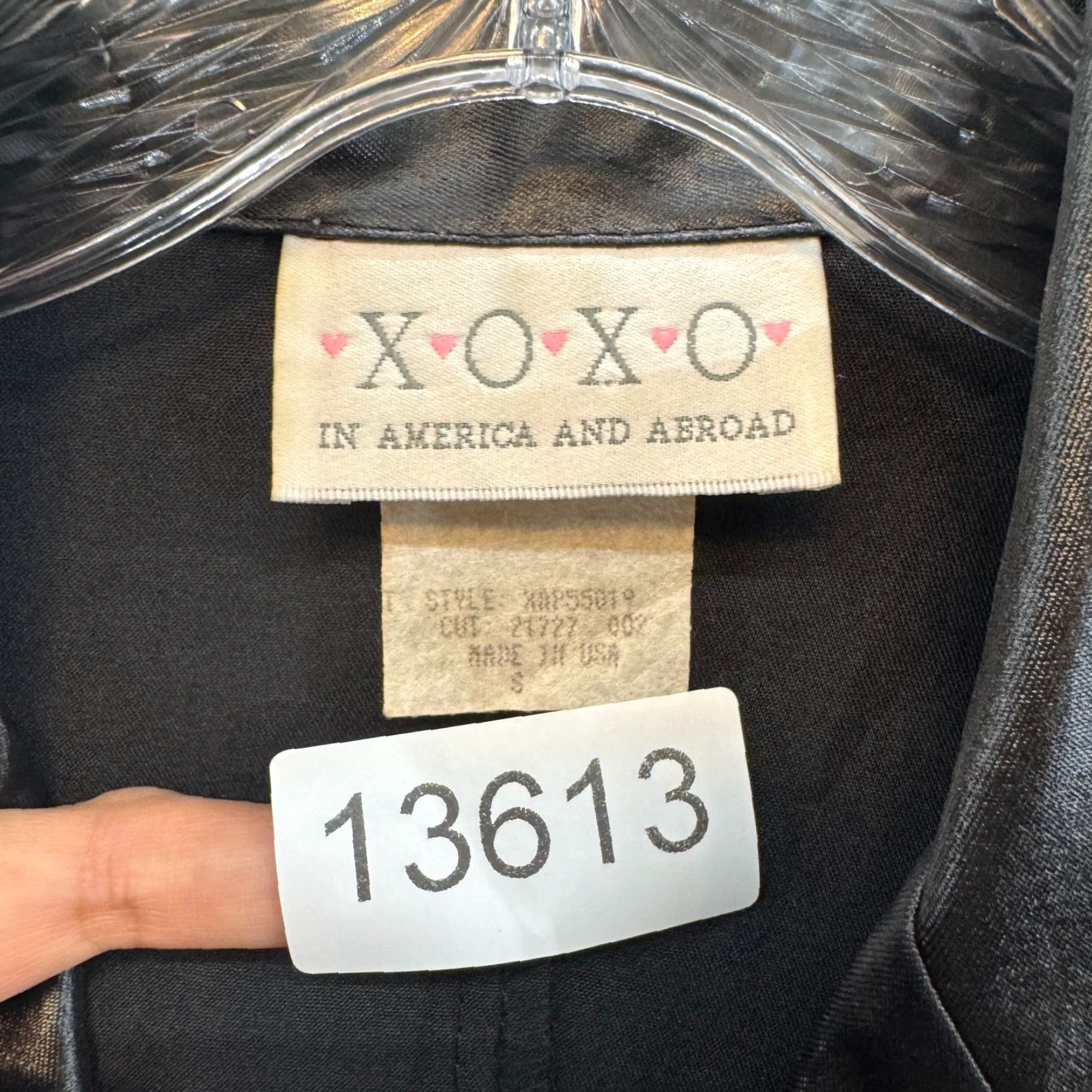 XOXO VINTAGE XOXO Blazer Jacket Blazer Small Womens Black Wet Look Matrix Cyber Goth Rave Y2K Size S / US 4 / IT 40 - 8 Thumbnail