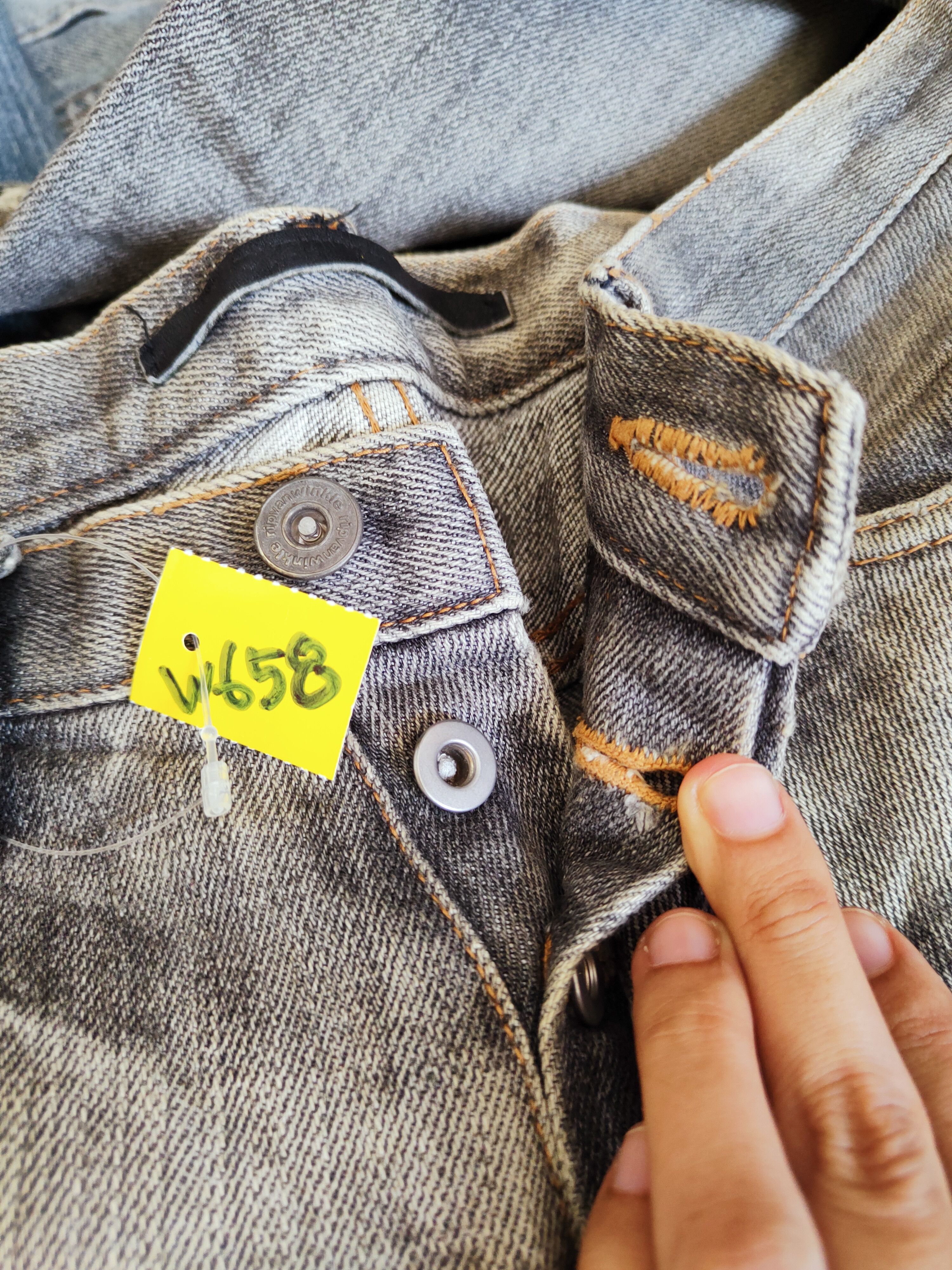 RIPVANWINKLE Rip van winkle japan Black Faded Ripped denim Jeans #W658 Size US 32 / EU 48 - 16 Thumbnail