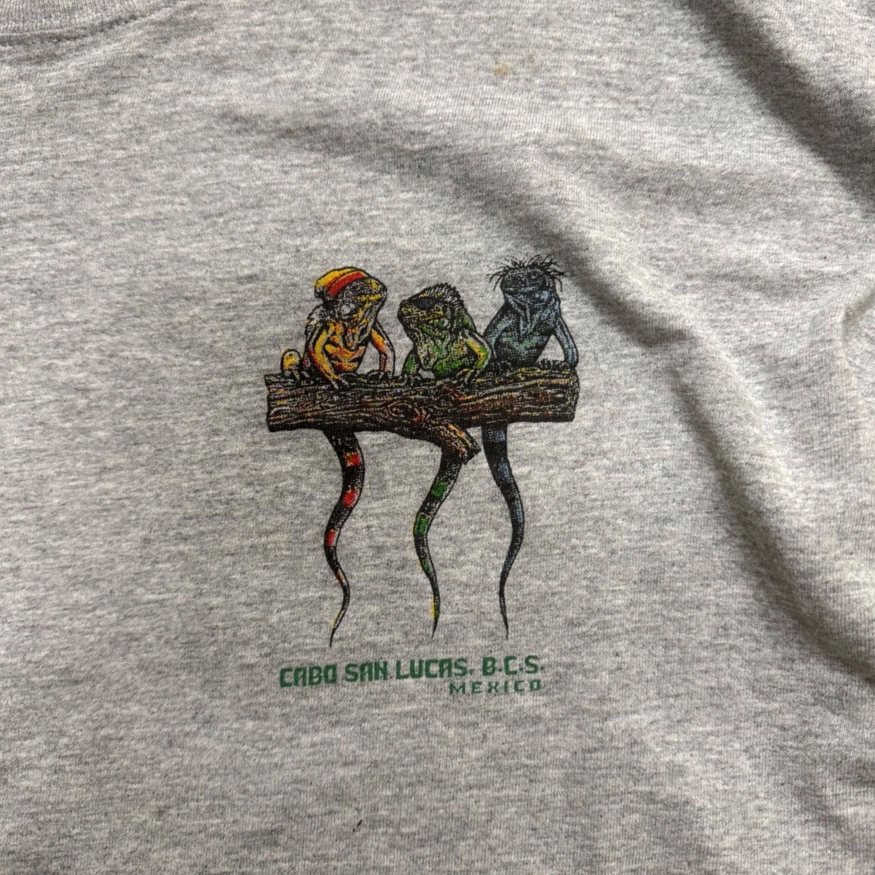 Vintage VINTAGE Cabo San Lucas T-shirt Men's 2XL Gray Lightweight Iguana Yazbek Shirt Mens 2XL Gray Iguana Size US XXL / EU 58 / 5 - 3 Thumbnail