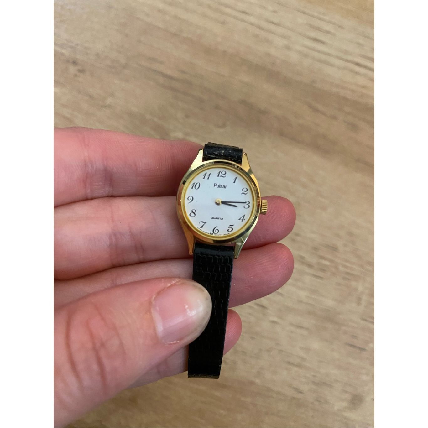 Pulsar Pulsar Round Gold Tone Black Leather Bracelet Watch Size ONE SIZE - 2 Thumbnail