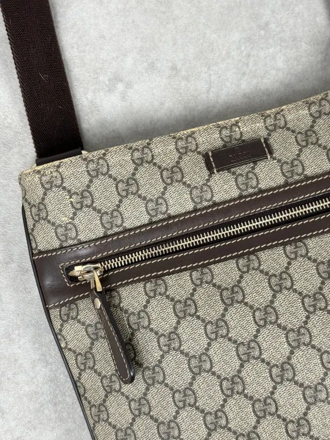Gucci Gucci Beige Canvas Monogrammed Shoulder Bag Size ONE SIZE - 5 Thumbnail