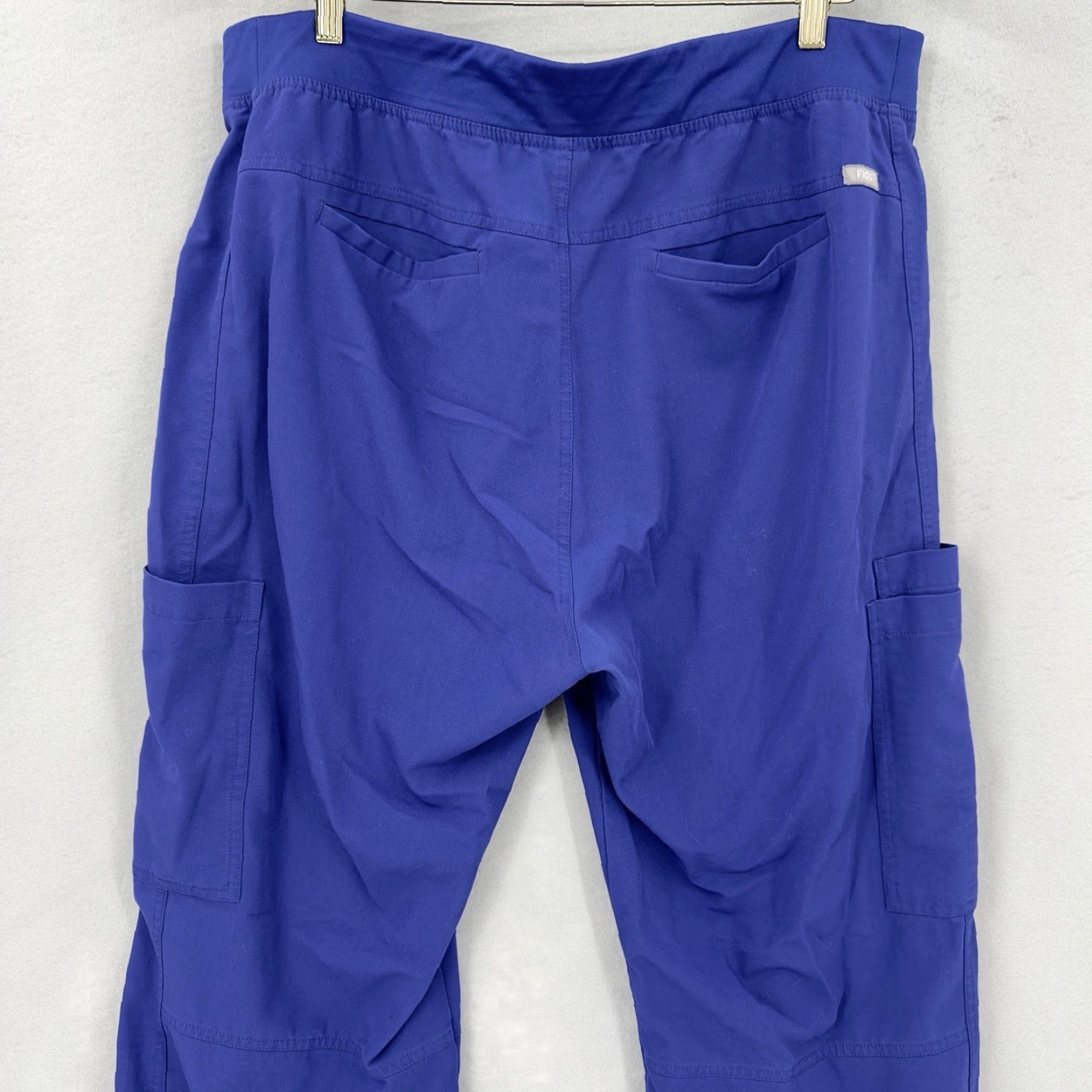 Vintage FIGS Scrub Pants Mens 2XL Technical Collection Cargo Axim Pull On Nurse Blue Pants Mens 2XL Blue FIGS Medical Solid Polyester Size US 39 - 3 Thumbnail