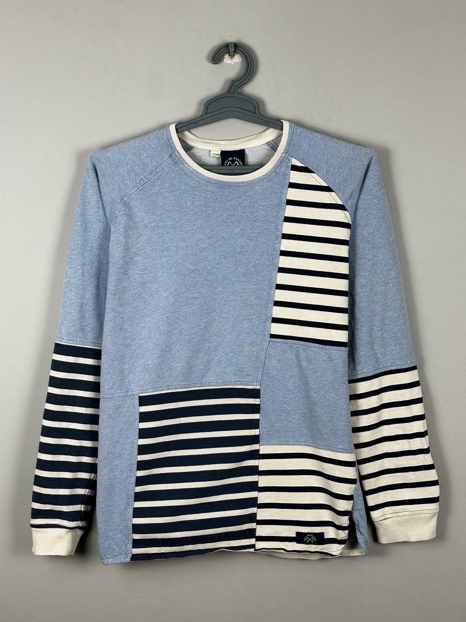 Blue De Paname Workwear Indigo Patchwork Sweatshirt