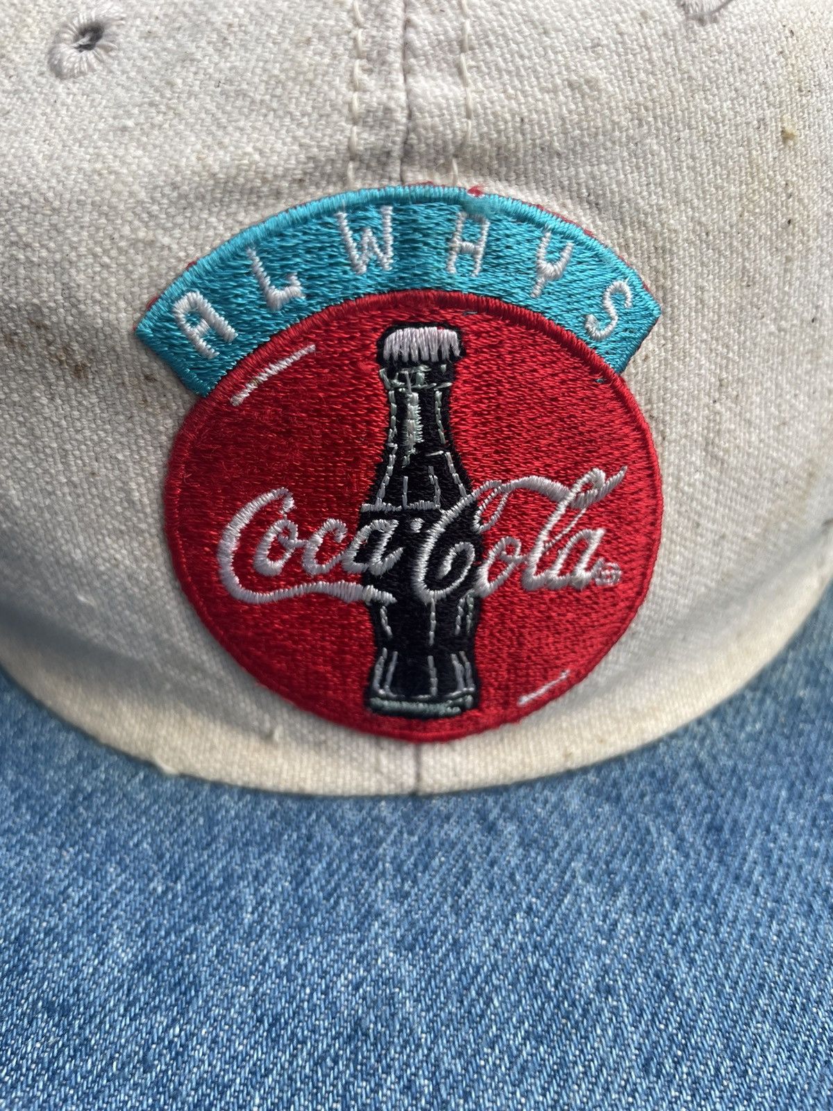 Coca Cola × Vintage Vintage Coca Cola Denim Cap Size ONE SIZE - 13 Thumbnail