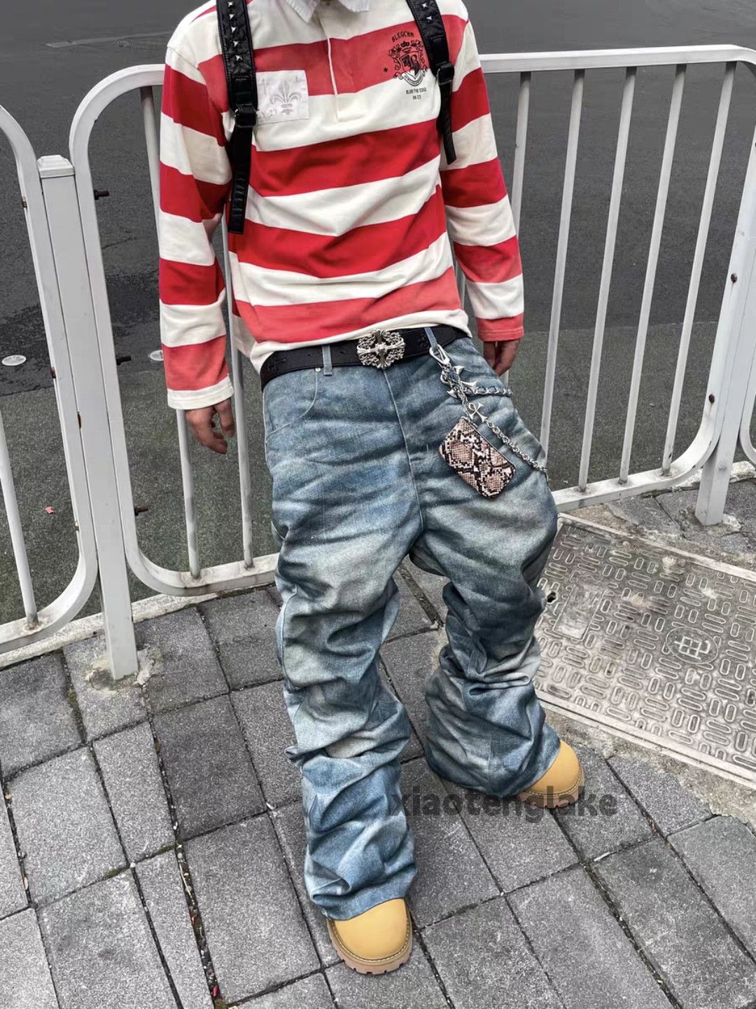 Jean zx faded Rick owens Balenciaga style flared hiphop jeans Size US 30 / EU 46 - 1 Thumbnail