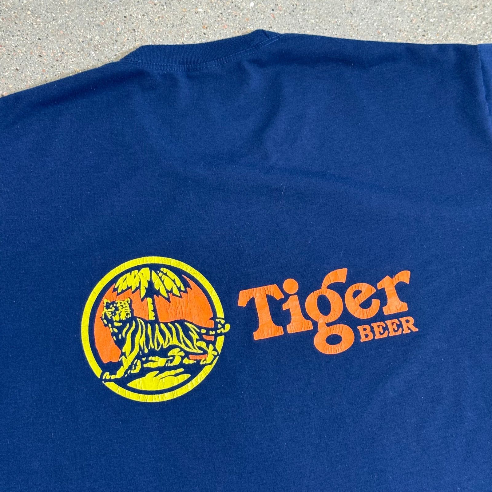 Le TIGRE Vtg Tiger Beer Promo T-Shirt Blue 3XL 100% Cotton Logo Size US XXL / EU 58 / 5 - 7 Thumbnail